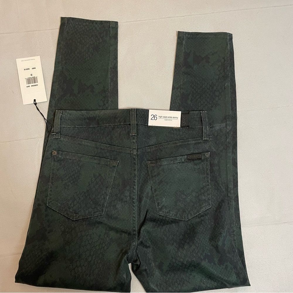 7 For All Mankind NWT New $225 7 For All Mankind High-Waist Ankle Skinny Gree Size 26" / US 2 / IT 38 - 4 Thumbnail