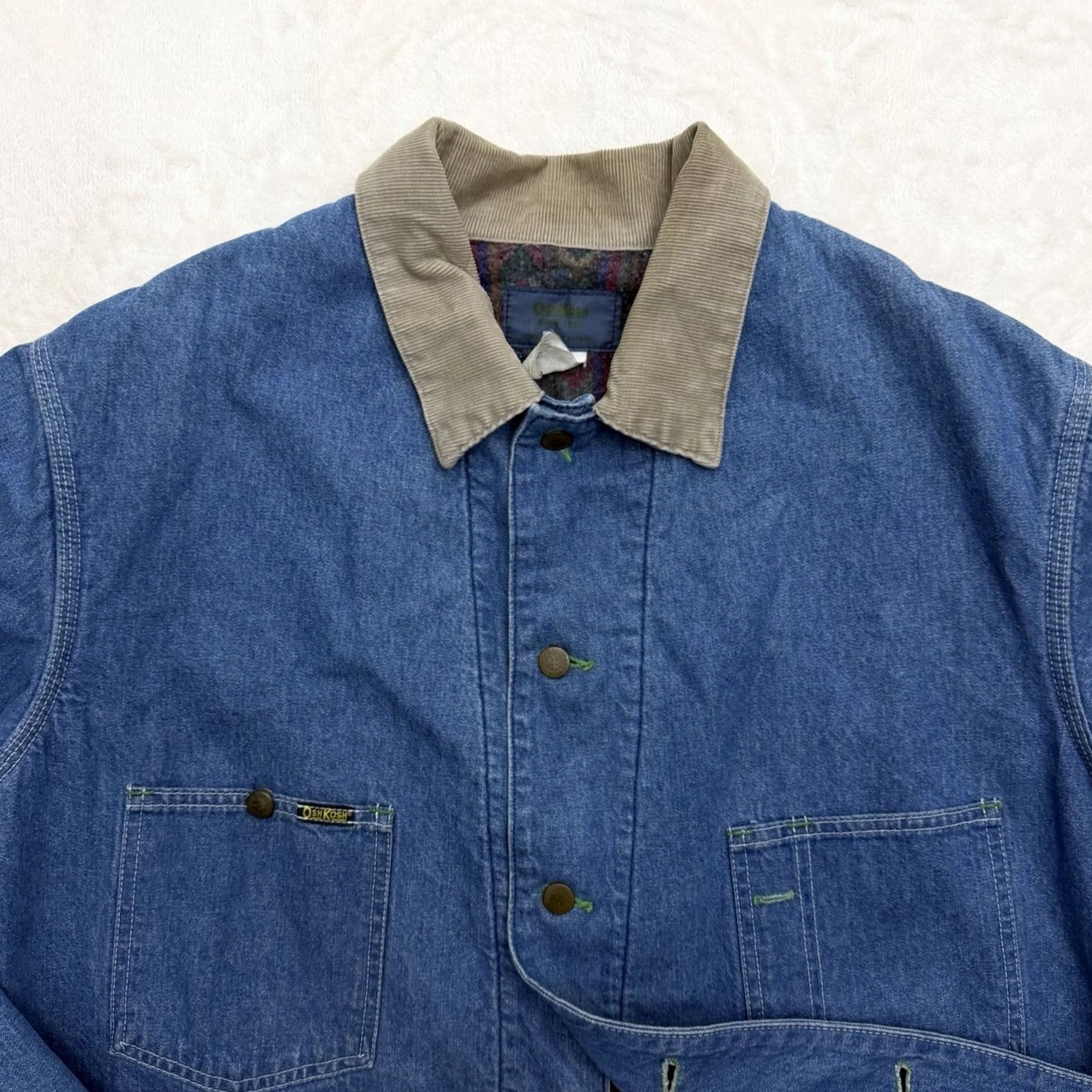 Vintage VINTAGE OshKosh B'gosh Jacket Men XL Denim Aztec Lined Snap Front Workwear Chore Jacket Size US XL / EU 56 / 4 - 2 Thumbnail