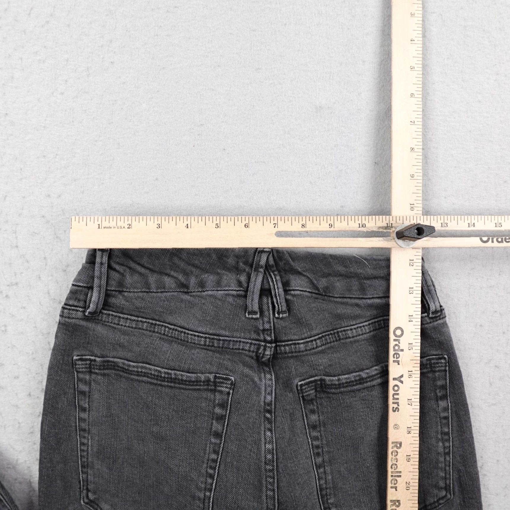 Good American Good American Jeans Women Gray Denim Straight Leg Distressed Stretch Flex 4/27 Slim Inseam 27.5 in Pocket Zip Size 27" / US 4 / IT 40 - 7 Thumbnail