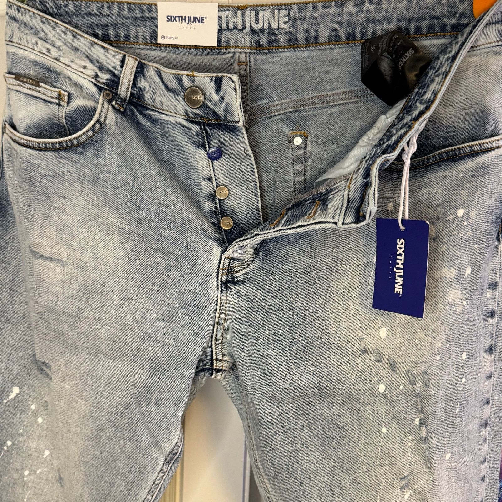 Sixth June Paris •NWT• Sixth June Paris Light Wash Jeans • Women’s Size 38 Size 38" / US 16 / IT 52 - 3 Thumbnail