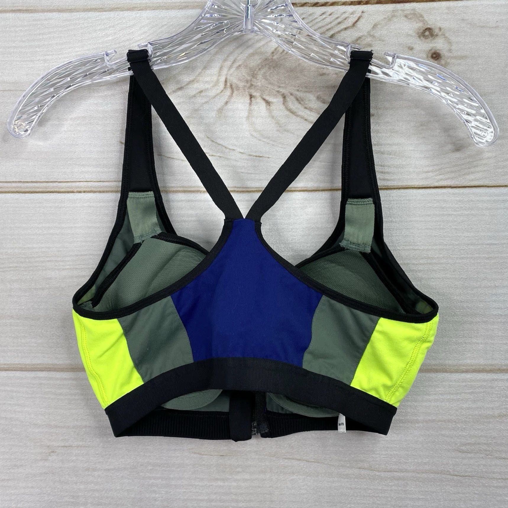 Victoria's Secret Victoria's Secret Sports Bra 34D Multicolor Zip Front T Back Lined Support Gym Shirt Size ONE SIZE - 6 Thumbnail