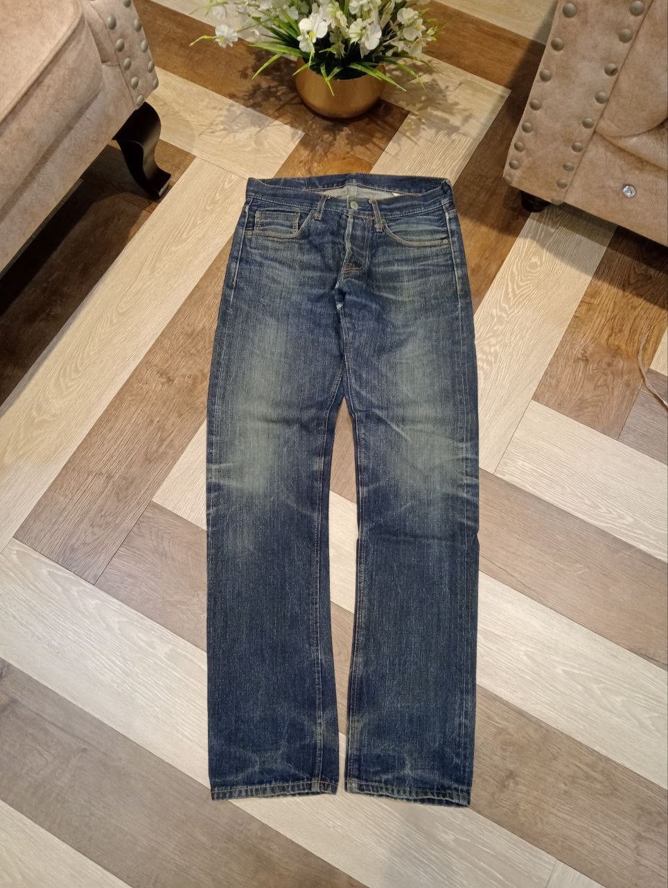 Toyo Enterprises CAT'S PAW TOYO ENTERPRISE BLUE DENIM SELVEDGE PANTS Size US 29 - 1 Thumbnail