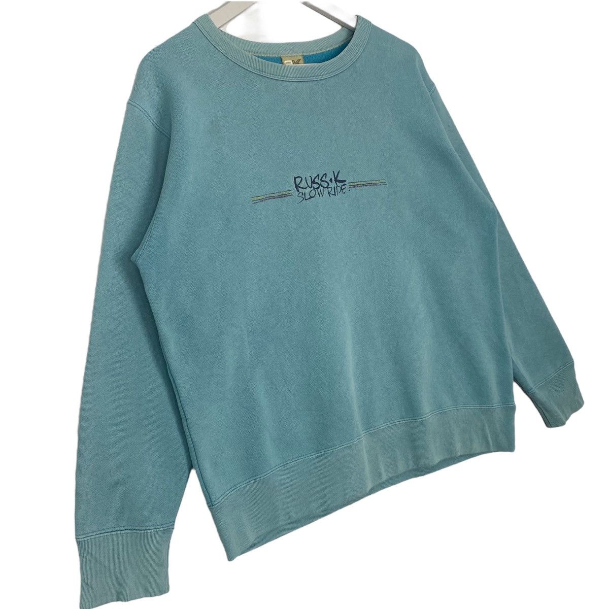 Vintage Vintage Russ.K Crewneck Sweatshirt Green Pullover Jumper SzM Size US M / EU 48-50 / 2 - 3 Thumbnail