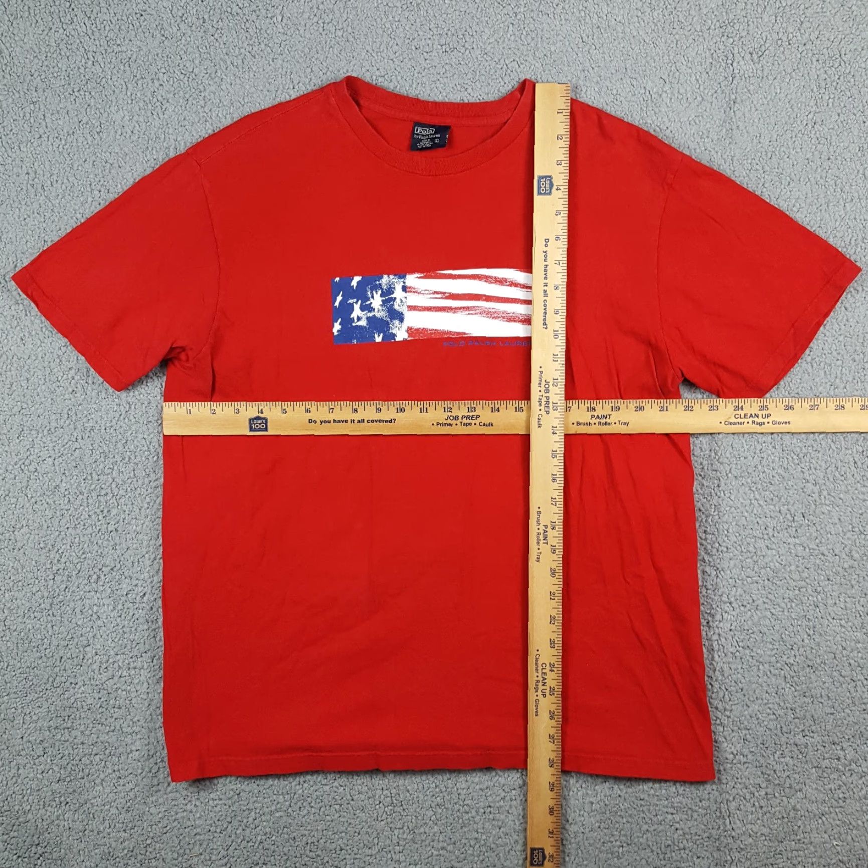 Polo Ralph Lauren VINTAGE Polo Ralph Lauren Flag Logo T-Shirt Men's Large Red Y2K Retro Preppy 90s Grunge USA Size US L / EU 52-54 / 3 - 5 Thumbnail