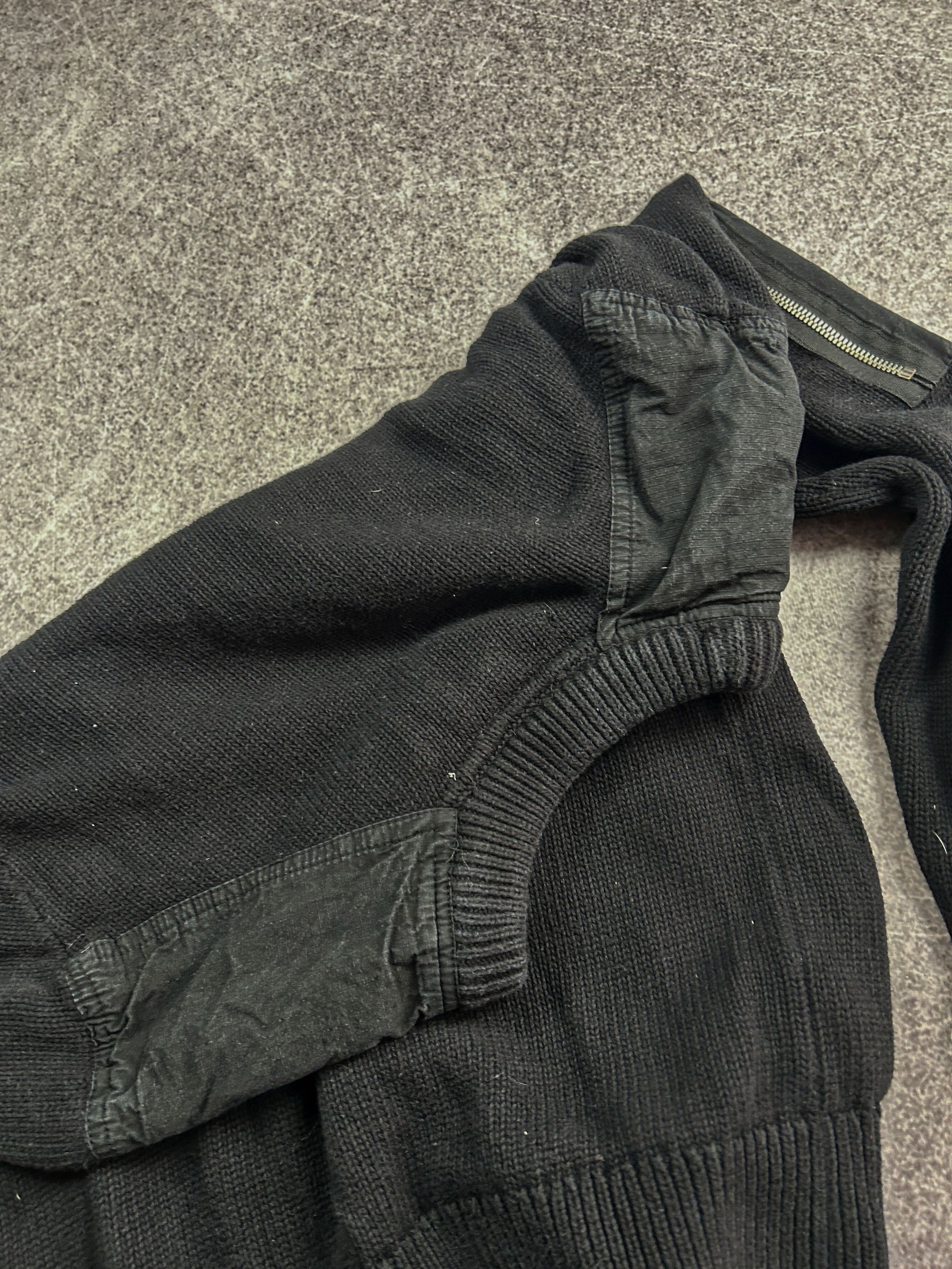 Japanese Brand Black Knit Sweater Zip Sleeve Minimal Tech Grunge Y2K Core Size US M / EU 48-50 / 2 - 6 Thumbnail