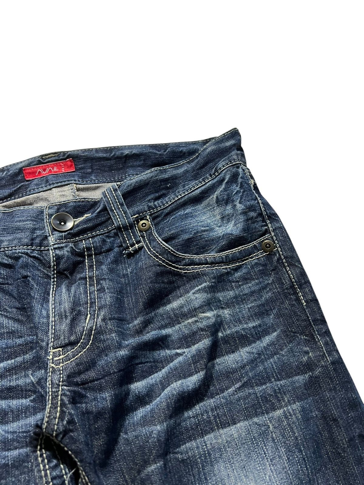 If Six Was Nine × Japanese Brand × Le Grande Bleu (L.G.B.) 💥FLARE💥AVAL WASHED HONEYCOM PUNK JEANS Size US 32 / EU 48 - 9 Thumbnail