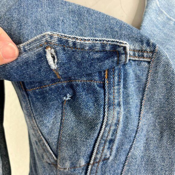 A.W.A.K.E. MODE A.W.A.K.E. MODE Upcycled Denim Off Shoulder Top Jean Jacket Size XS / US 0-2 / IT 36-38 - 3 Thumbnail