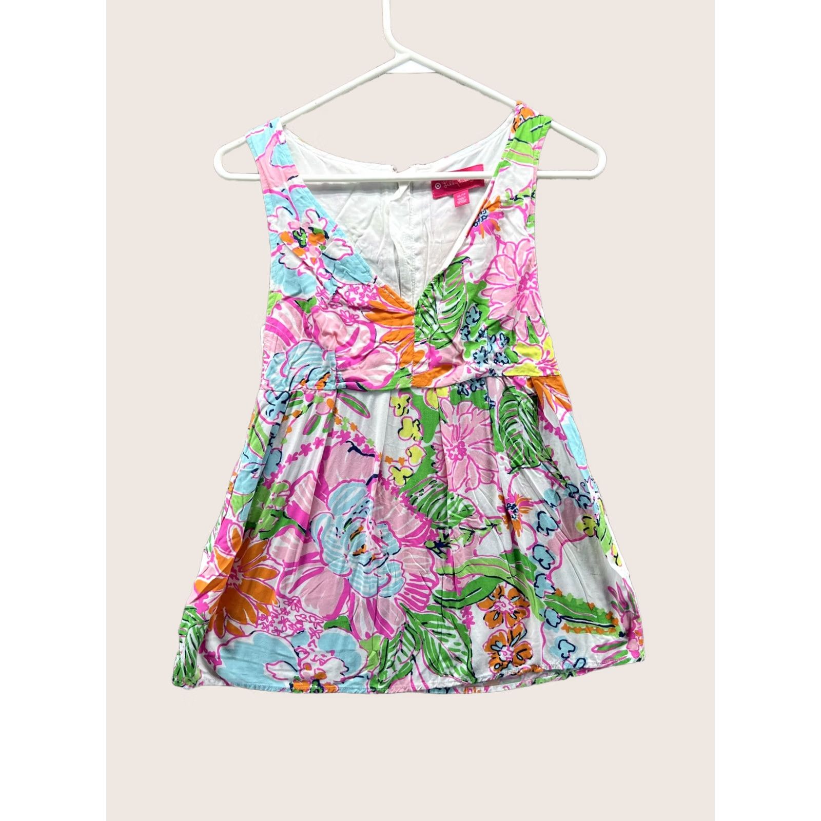 Lilly Pulitzer Lilly Pulitzer Dress Womens XS Multicolor Floral V Neck Fit & Flare Sundress Size XS / US 0-2 / IT 36-38 - 1 Thumbnail