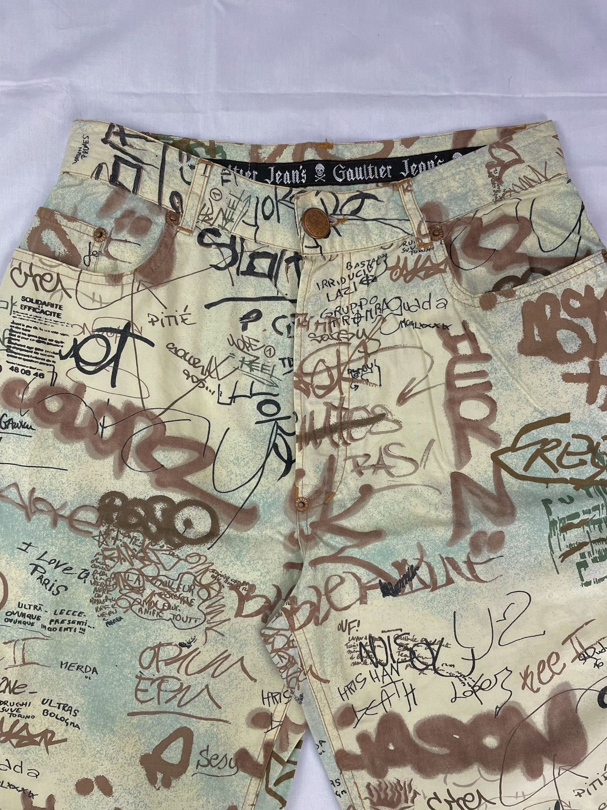 Jean Paul Gaultier SS1994 Jean Paul Gaultier Graffiti Print Pants Vintage Size 27" / US 4 / IT 40 - 5 Thumbnail