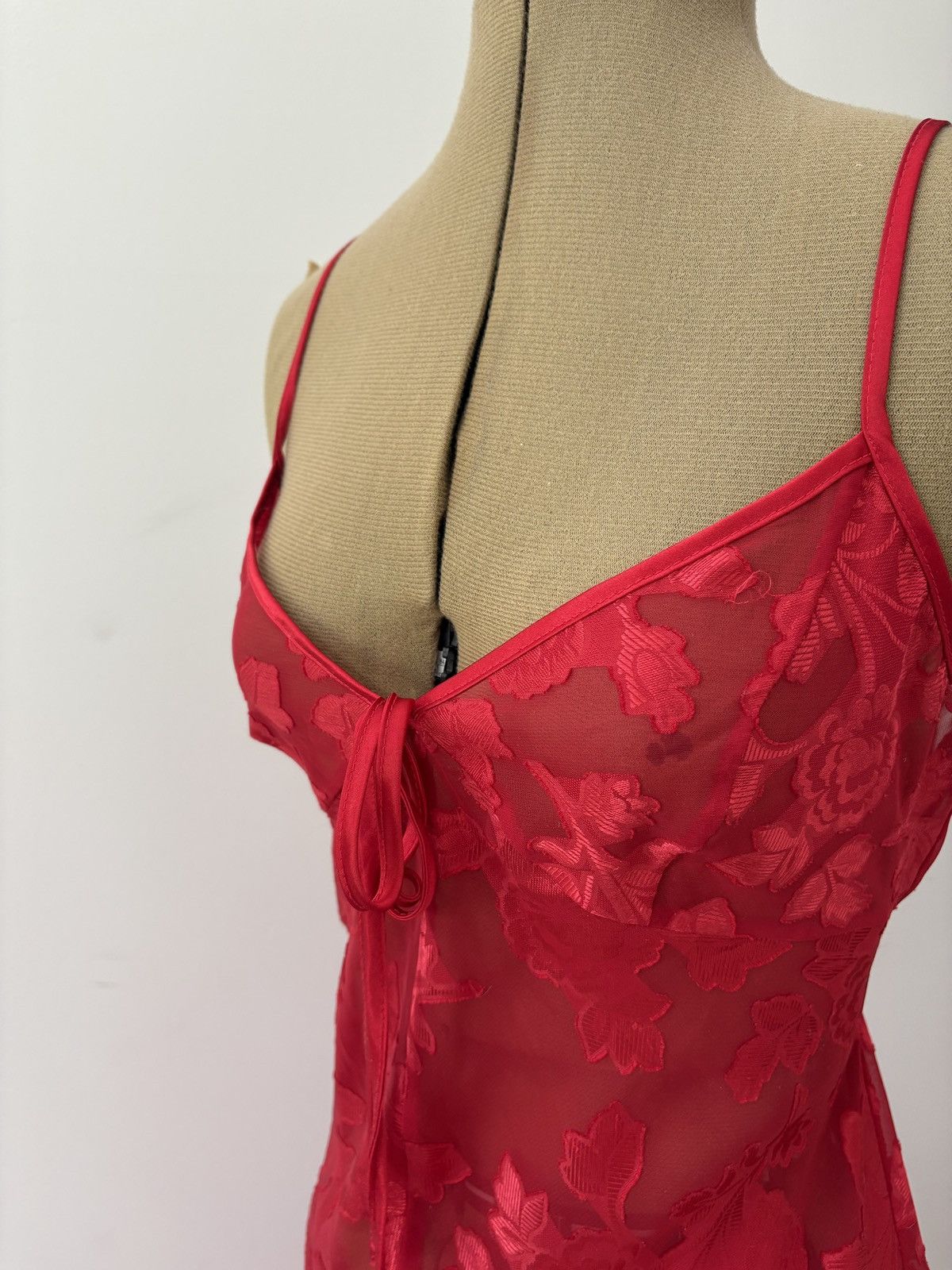 Vintage Floral Red Dress Size M / US 6-8 / IT 42-44 - 3 Thumbnail