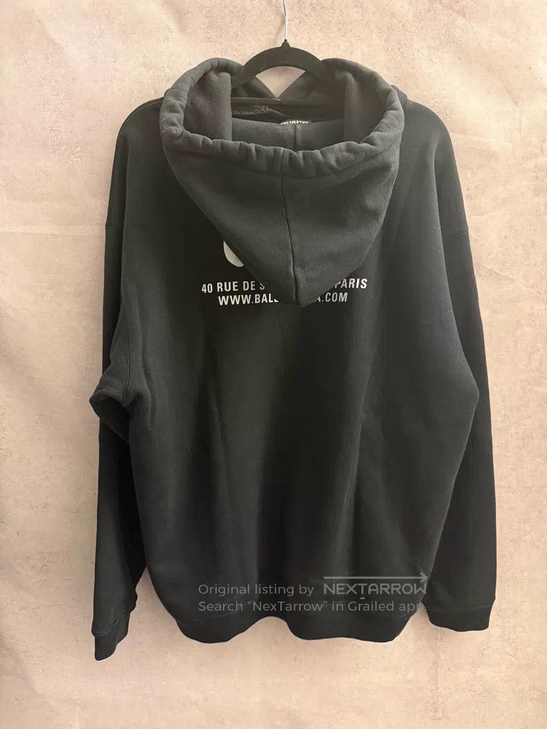 Balenciaga Balenciaga Crew Letter Printed Hooded Sweatshirt Black Size US S / EU 44-46 / 1 - 3 Thumbnail