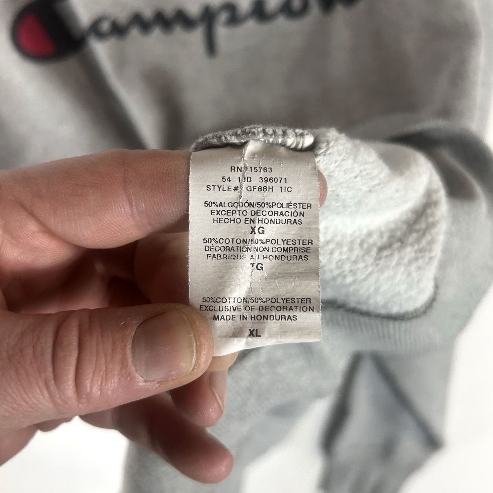 Champion Champion Sweatshirt Mens XL Crewneck Classic Big Logo Athletic Fleece Pullover Gray Logo Mens XL Size US XL / EU 56 / 4 - 3 Thumbnail