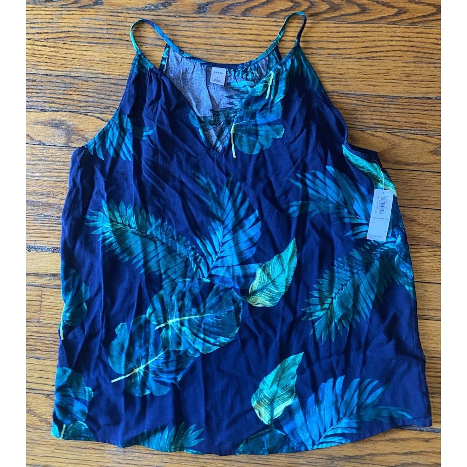 Old Navy NWT Old Navy Tropical Blue Tank Shirt Women’s S $25 Size S / US 4 / IT 40 - 1 Thumbnail