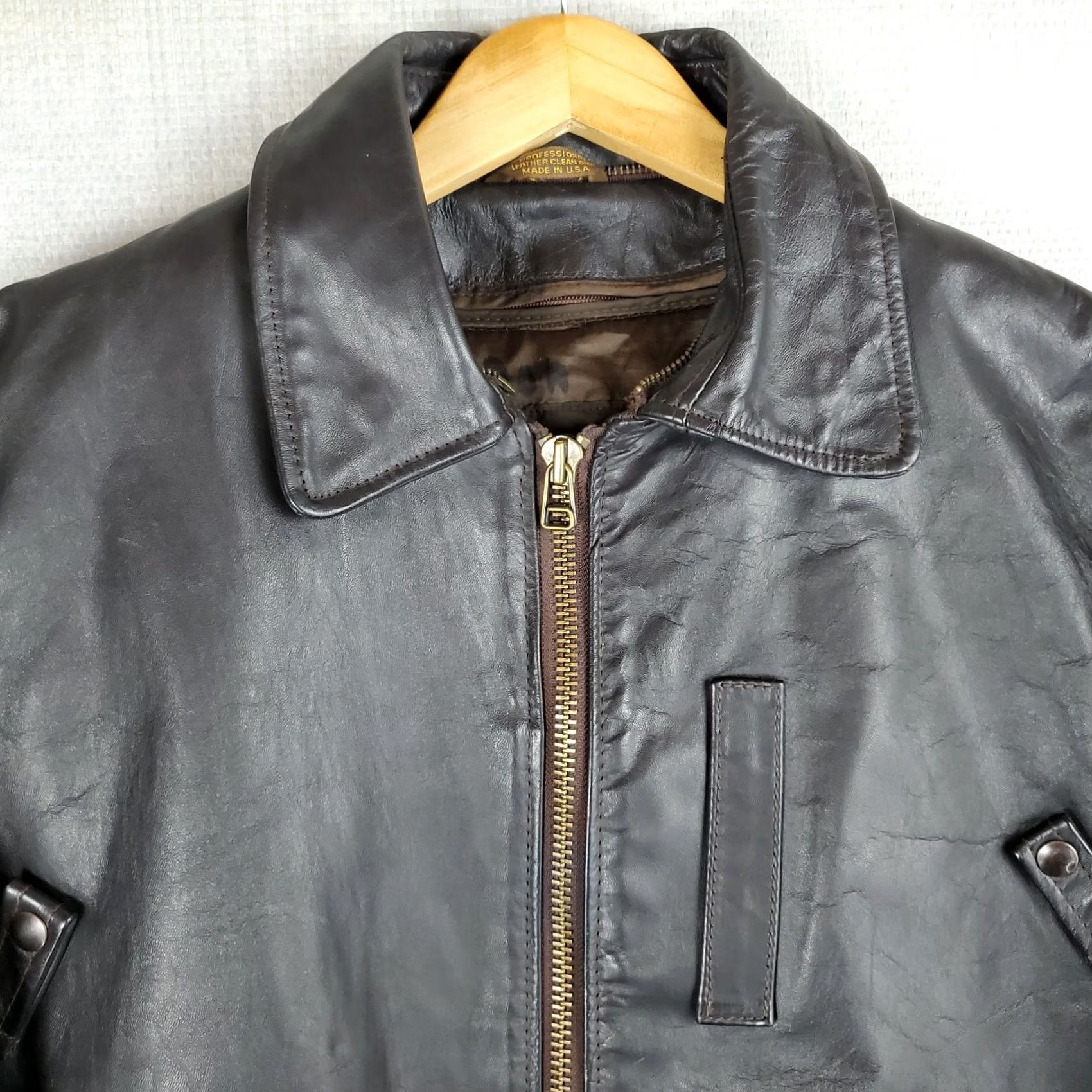 Vintage VTG Excelled Leather Jacket Men Bomber Jacket Large B-15 Zip Liner Vest Thinsulate Insulated Brown Vintage Size US L / EU 52-54 / 3 - 3 Thumbnail