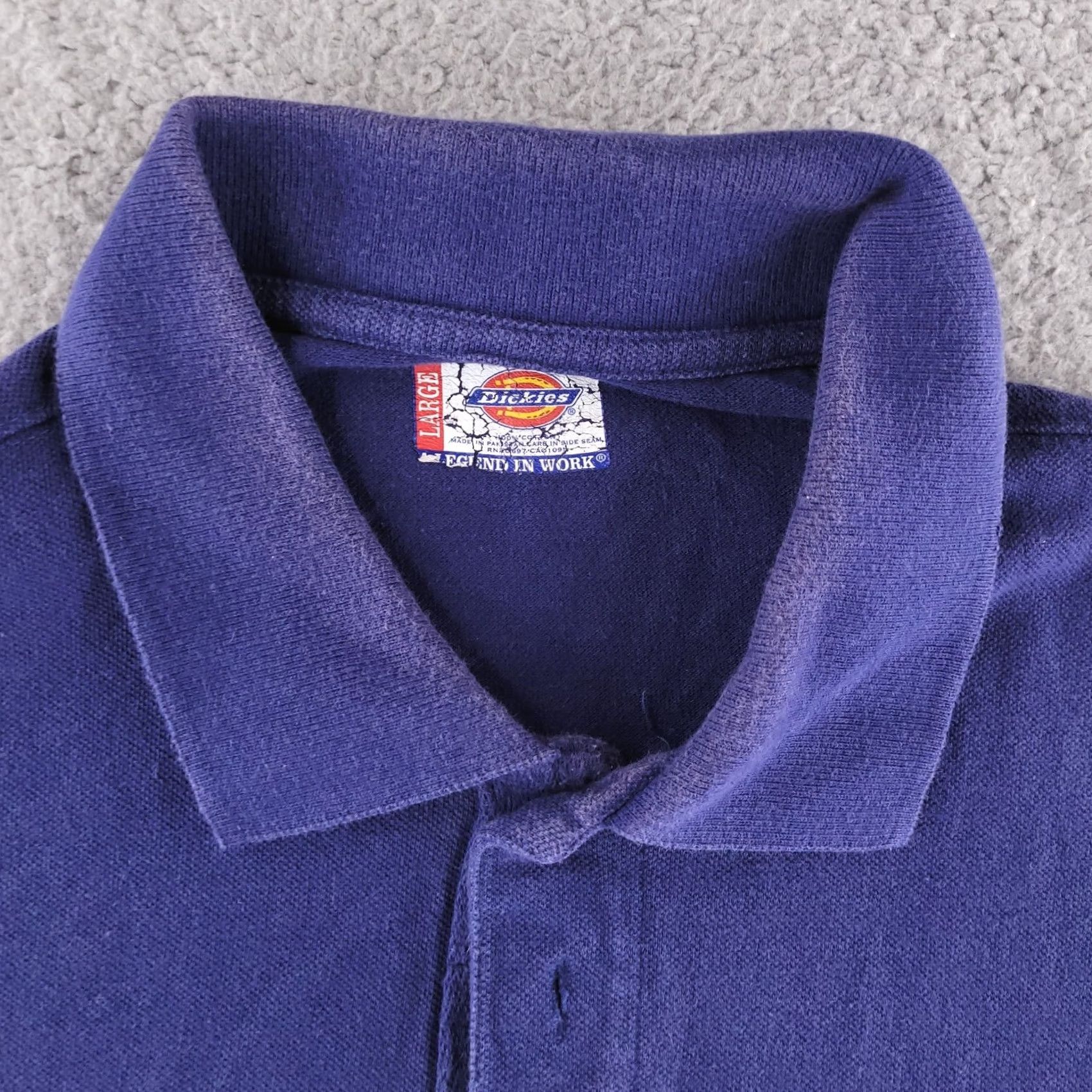 Dickies Dickies Shirt Mens Large Blue Polo Short Sleeve Collared Workwear Distressed Polo Shirt Mens Large Blue Vintage No Size US L / EU 52-54 / 3 - 3 Thumbnail