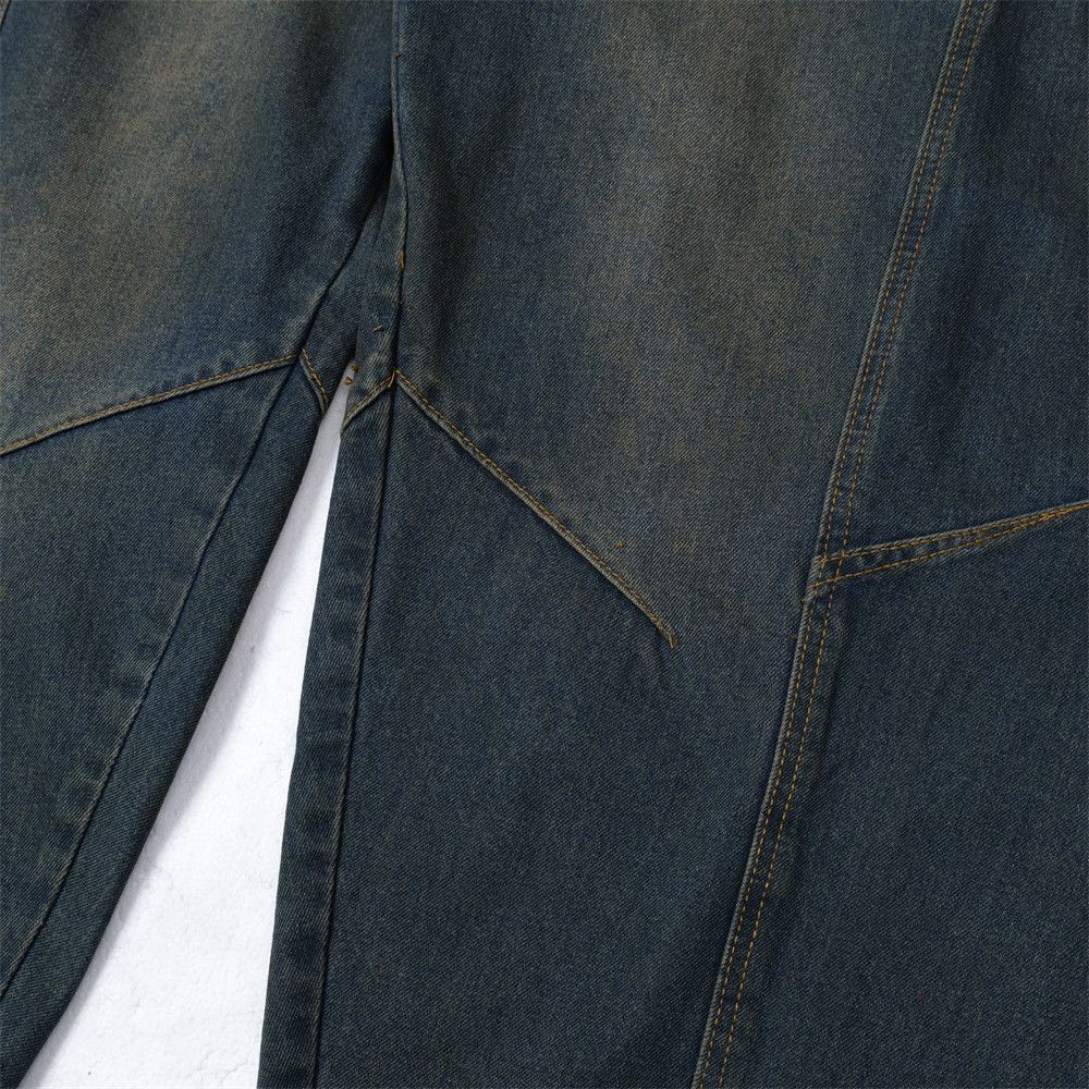 Japanese Brand × Jean Men's punk washed distressed loose wide-leg scimitar jeans Size US 32 / EU 48 - 7 Thumbnail