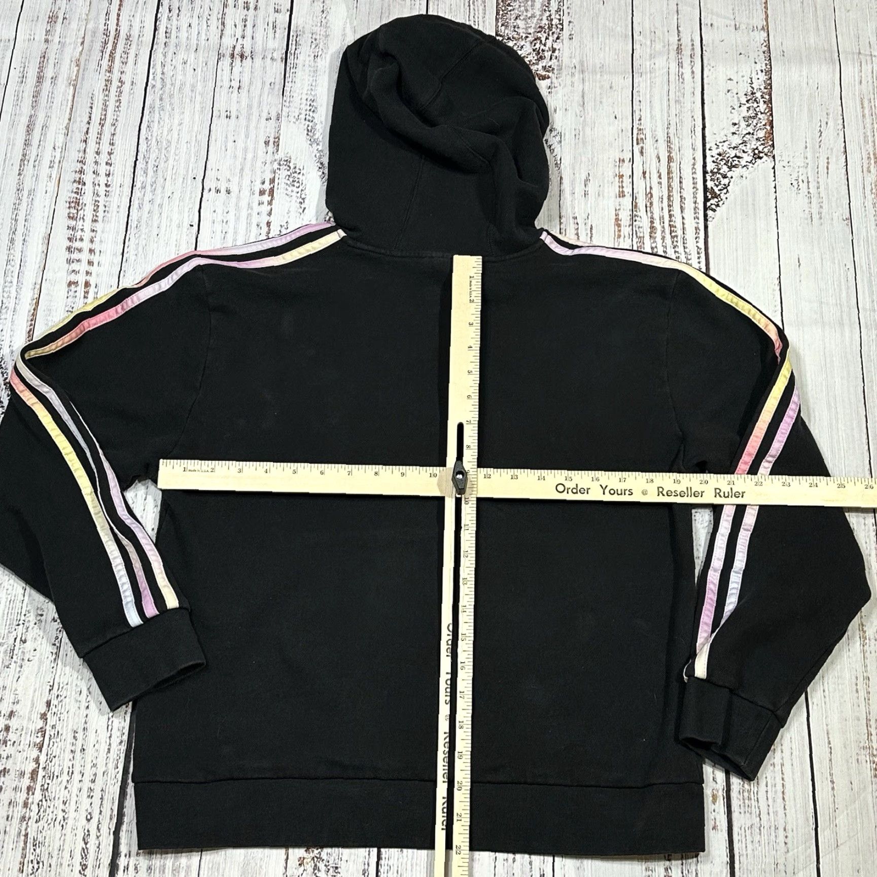 Adidas Adidas Hoodie Women's XL Pullover Crew Neck Raglan Sleeve Multicolor Pink Yellow Strips Sweatshirt Sports Classic Outdoor Size XL / US 12-14 / IT 48-50 - 6 Thumbnail