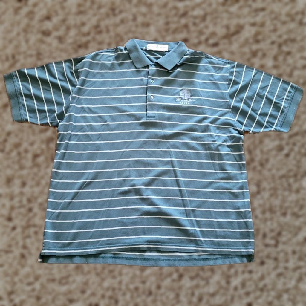 Vintage VINTAGE? No — Fairway & Greene Polo Shirt Mens L Green White Striped, Fairway Sol Aruba, Golf Size US L / EU 52-54 / 3 - 1 Thumbnail