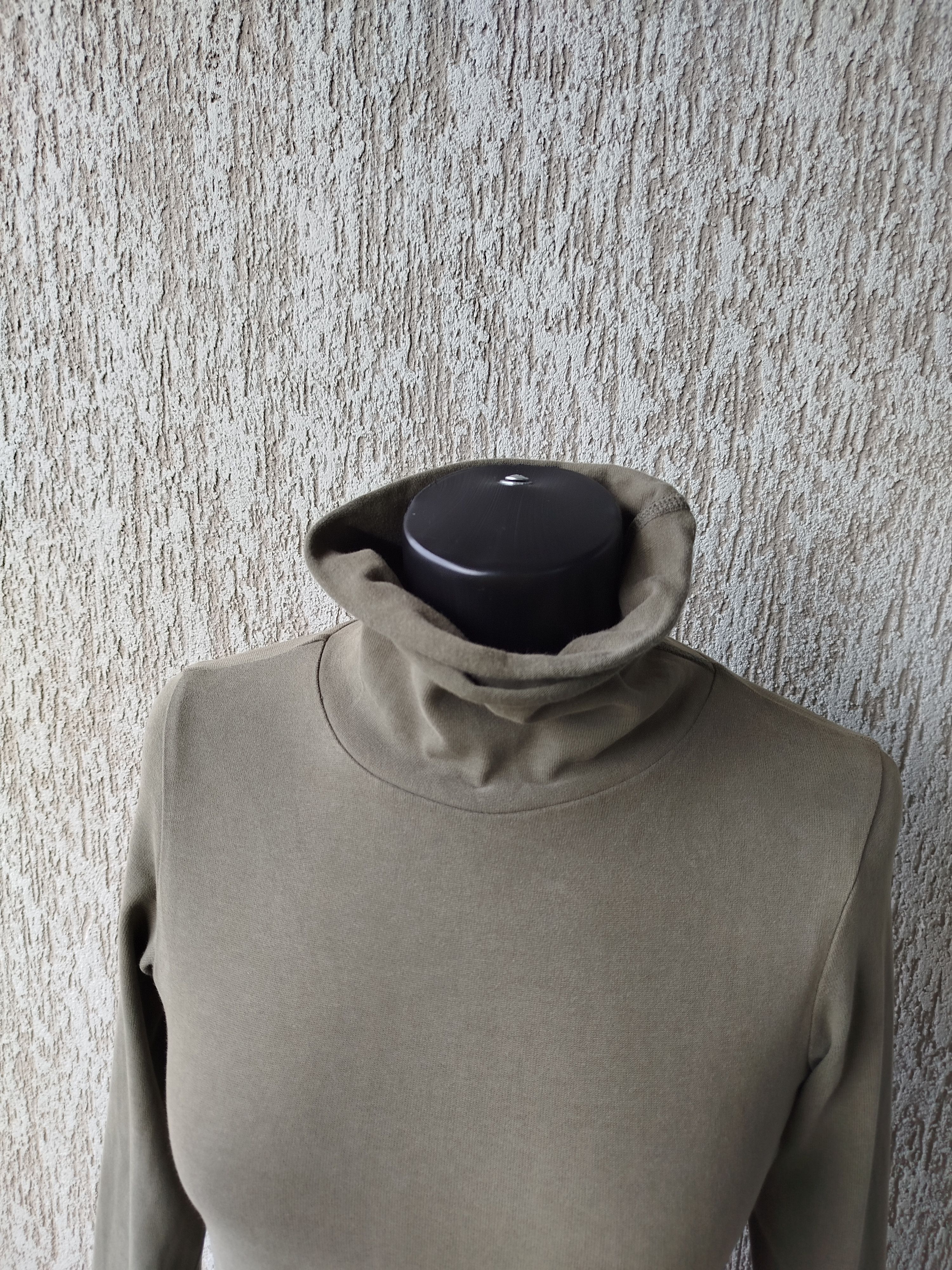 Marithe + Francois Girbaud Dress Long Sleeve Turtleneck Khaki Pockets Vintage Cotton Size S / US 4 / IT 40 - 3 Thumbnail