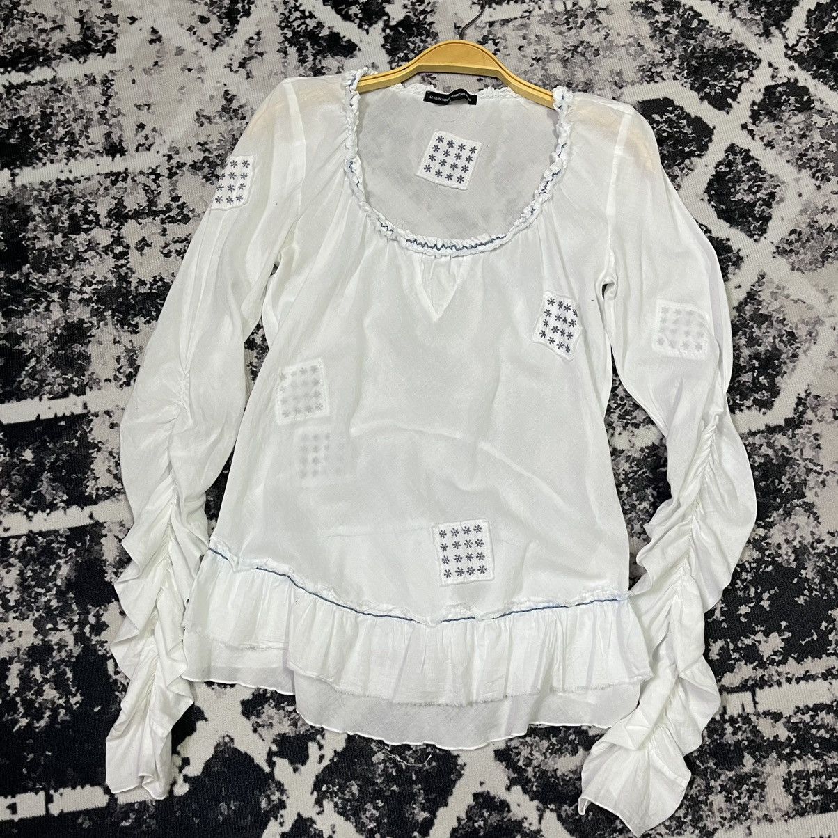 Marithe + Francois Girbaud a24 Marithe Francois Girbaud white rufft blouse Size XS / US 0-2 / IT 36-38 - 3 Thumbnail