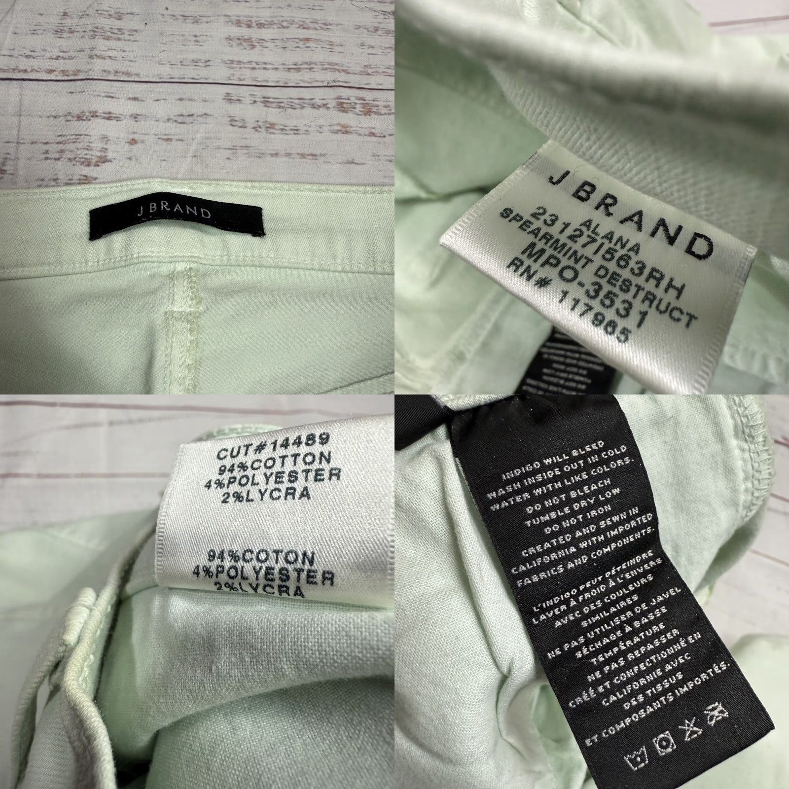 J Brand J Brand Alana Women's Light Distressed Ankle Jeans High Rise Cotton W34 Light green 27.5in Inseam Womens Jeans Size 24" / US 00 / IT 34 - 8 Thumbnail
