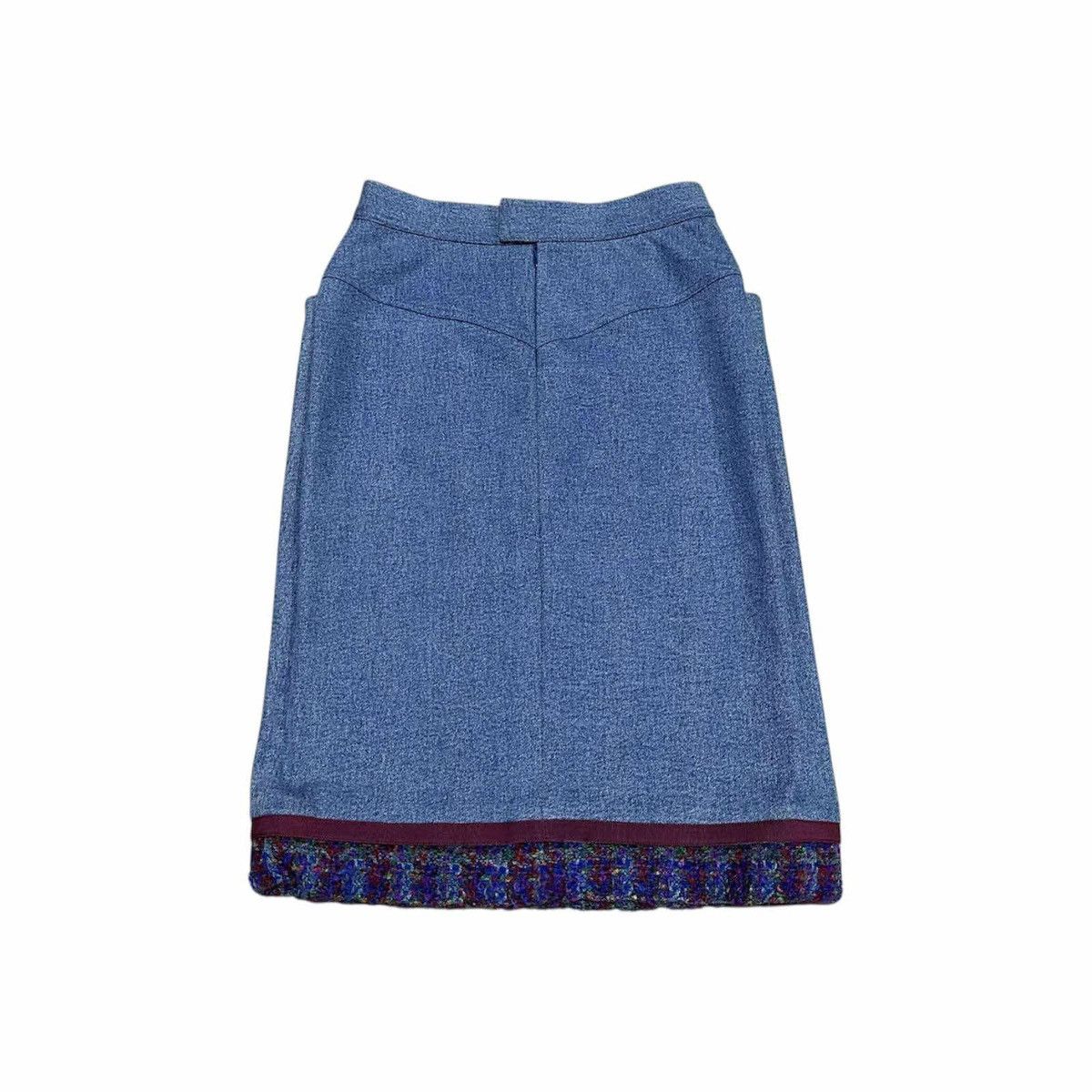 Chanel 🔥Rare Archived Vintage Chanel Denim Skirt Tweed 1991 Runway Size 25" / US 0 / IT 36 - 8 Thumbnail