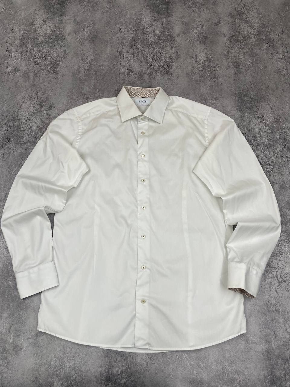 Eton Eton Men Cotton Shirt Slim Fit Long Sleeve White Size US XL / EU 56 / 4 - 1 Thumbnail