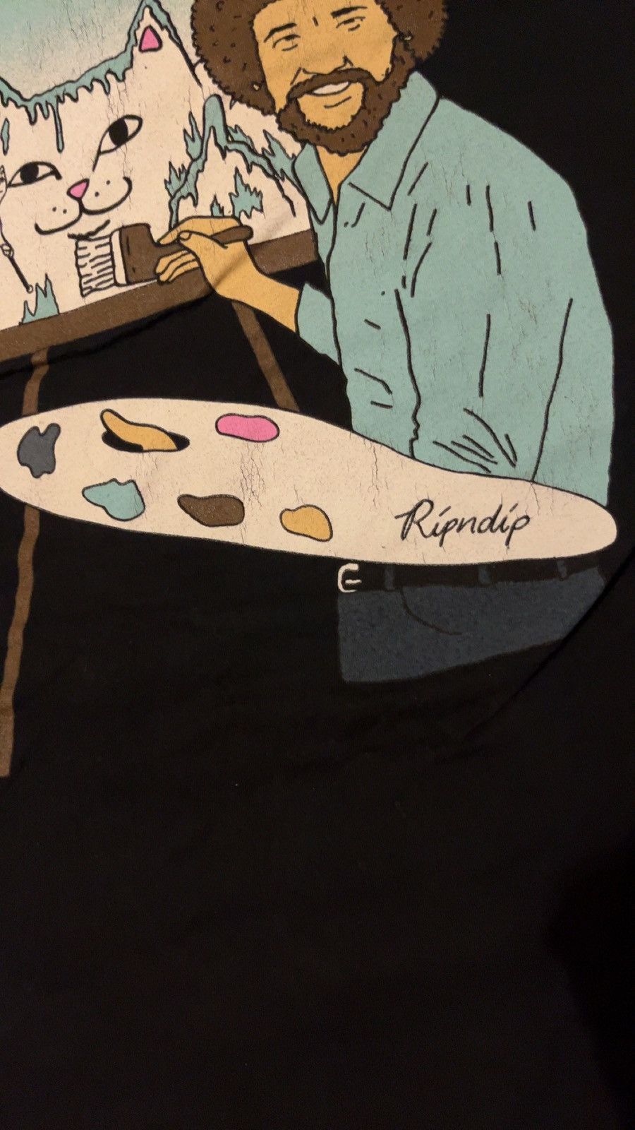 RIPNDIP 9.9/10 Worn Once Ripndip Bob Ross Black Long Sleeve Large Size US L / EU 52-54 / 3 - 5 Thumbnail