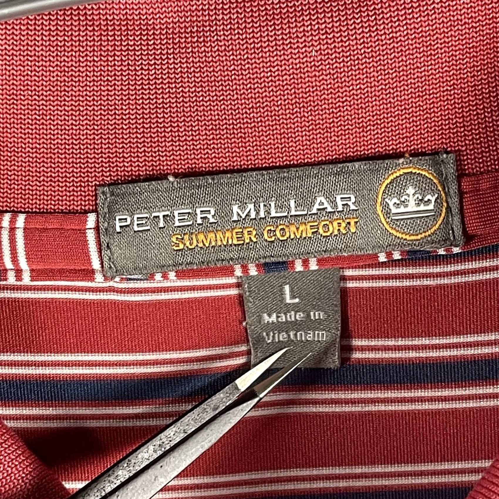 Peter Millar Peter Millar Summer Comfort Polo Shirt Size L Red Striped Logo Golf Shirt Men Size US L / EU 52-54 / 3 - 5 Thumbnail