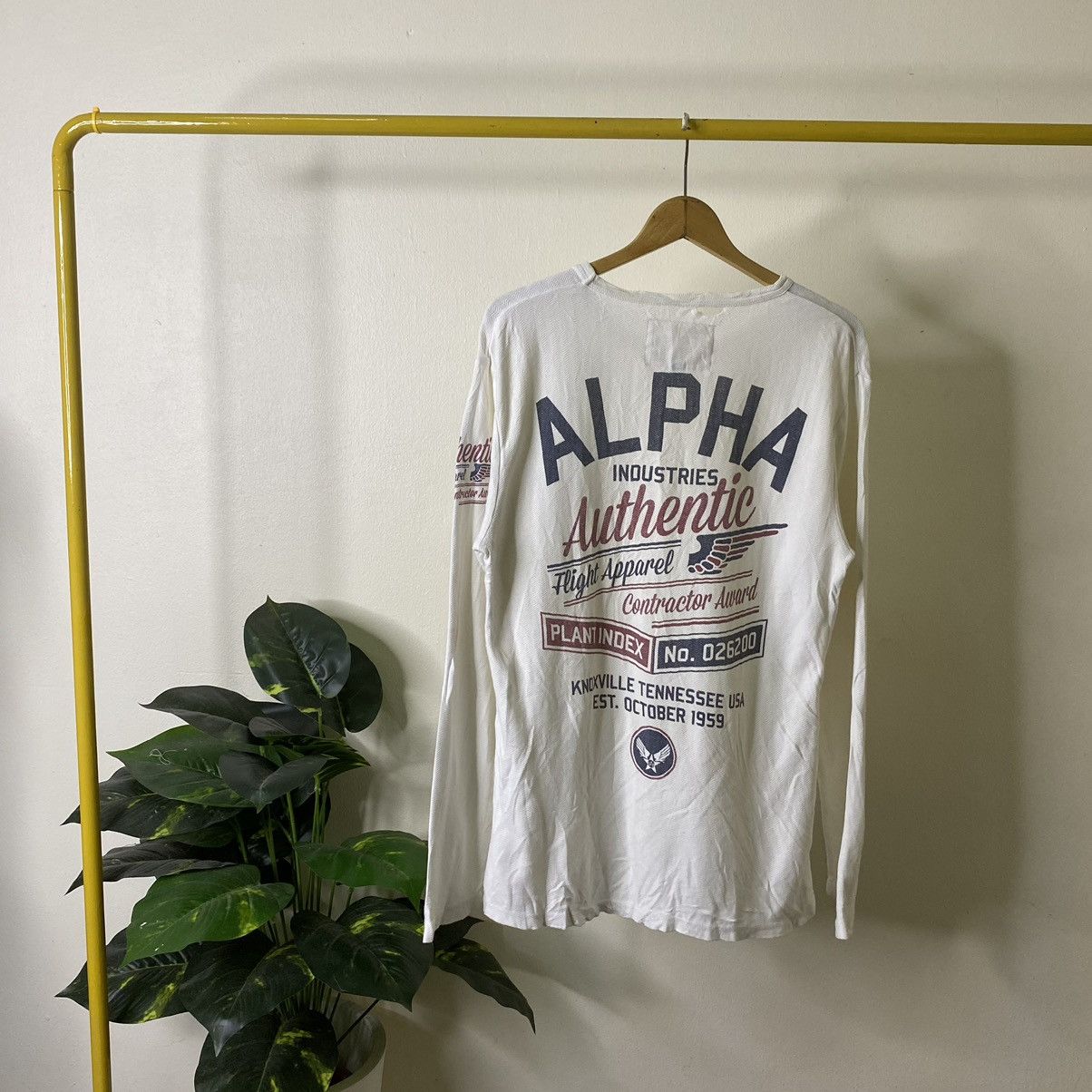 Alpha Industries × Buzz Rickson's × Vintage Y2K Alpha Industries Flight Apparel Army Military LS Tee Size US M / EU 48-50 / 2 - 1 Thumbnail