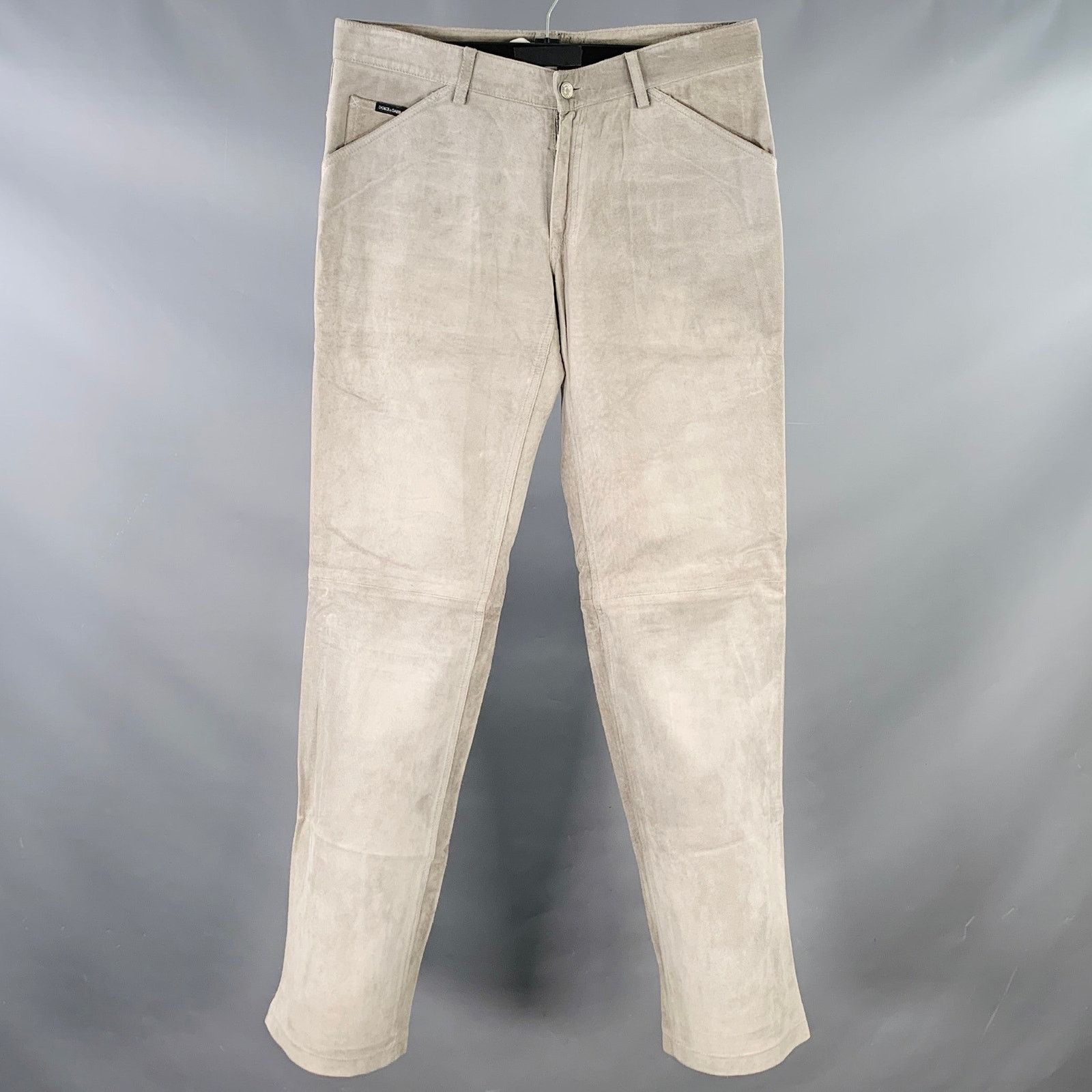 Dolce & Gabbana Size 32 Grey Suede Five Pockets Straight Casual Pants Size US 32 / EU 48 - 1 Thumbnail