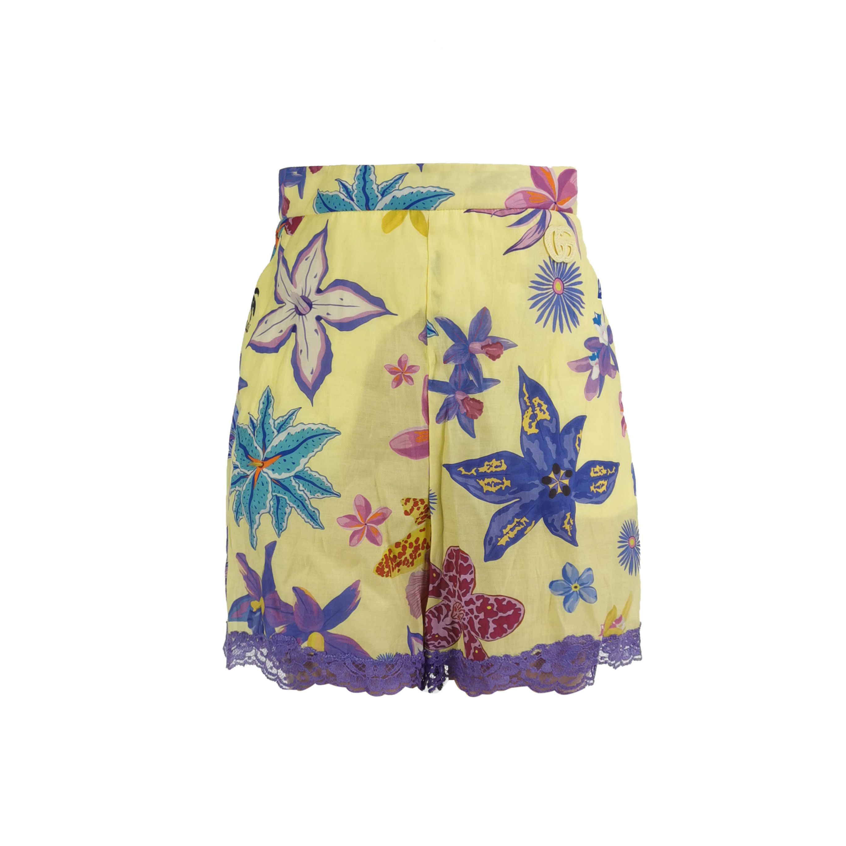 Gucci Gucci Floral Lace Hem Shorts Size 36 Size 25" / US 0 / IT 36 - 1 Thumbnail