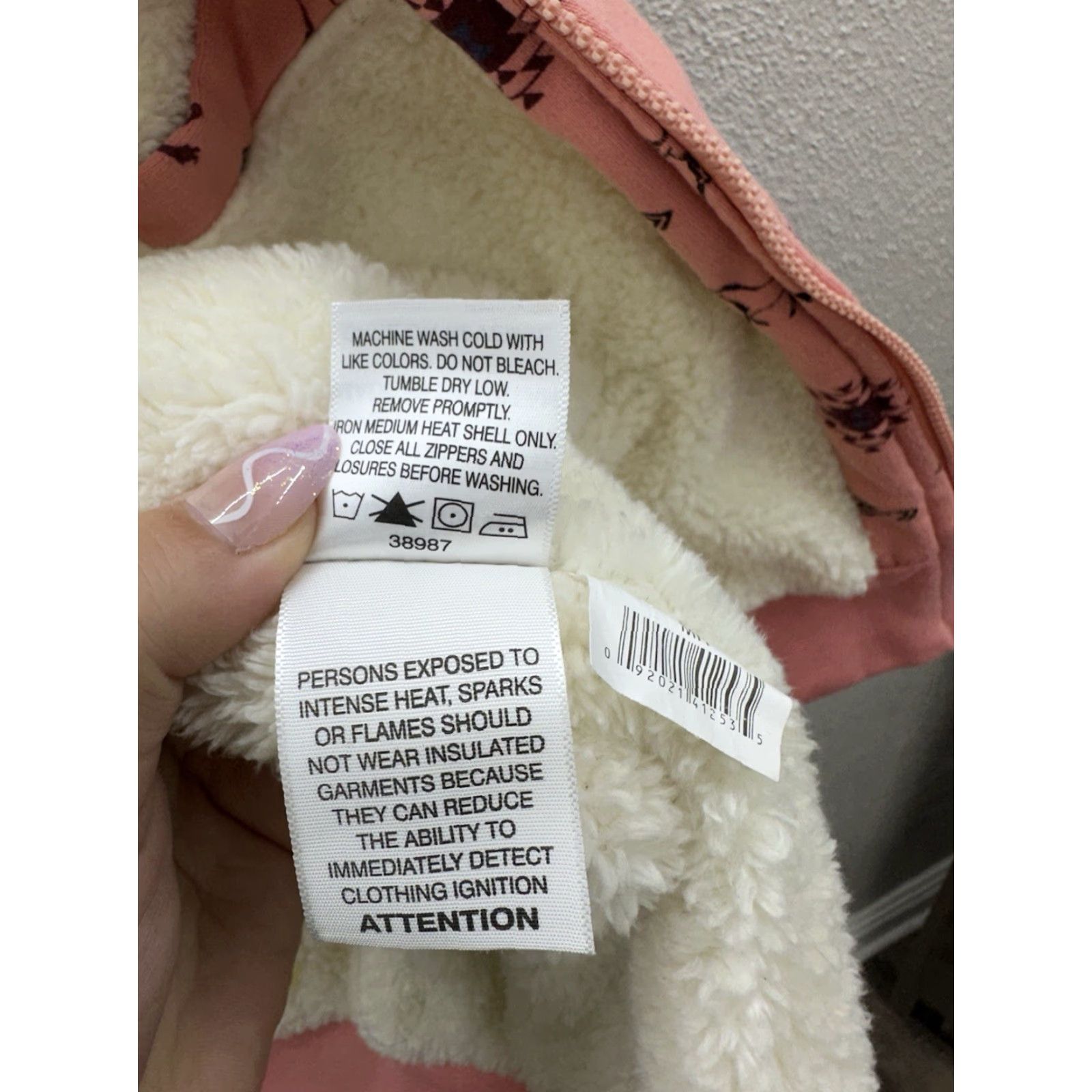 Pinko C.E. Schmidt Womens Jacket Size Medium Pink Horse Zip Up Hooded Sherpa Lined Size M / US 6-8 / IT 42-44 - 6 Thumbnail