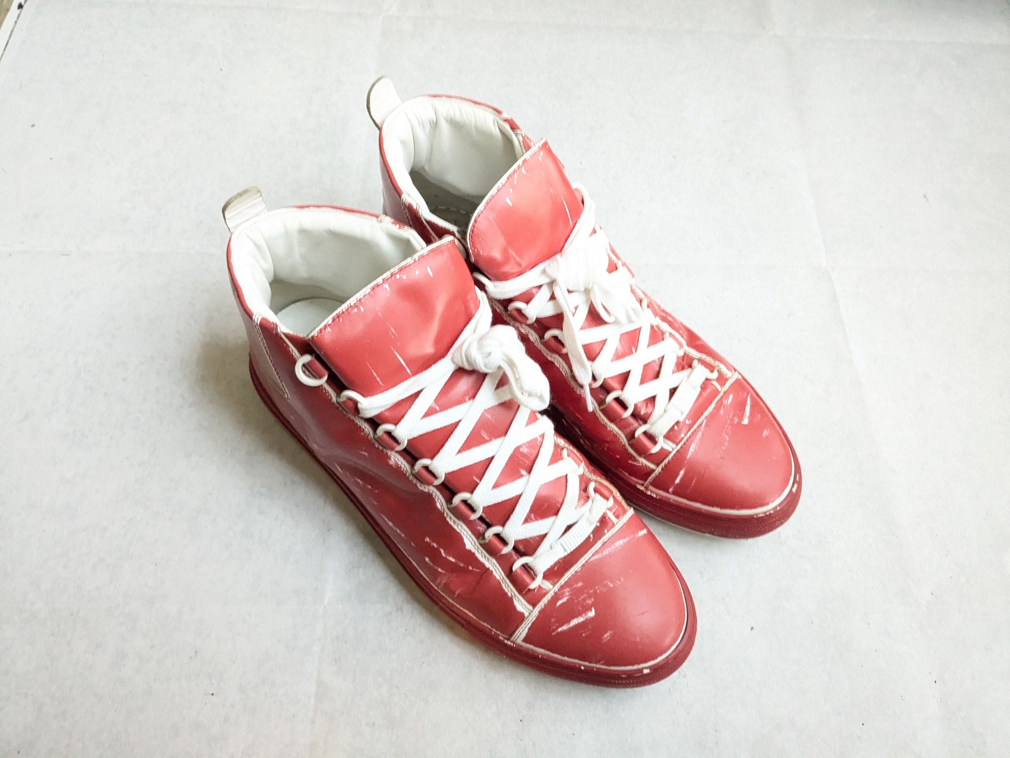 Balenciaga Balenciaga Arena Sneakers Red White 10 High Tops Leather Size US 10 / EU 43 - 4 Thumbnail