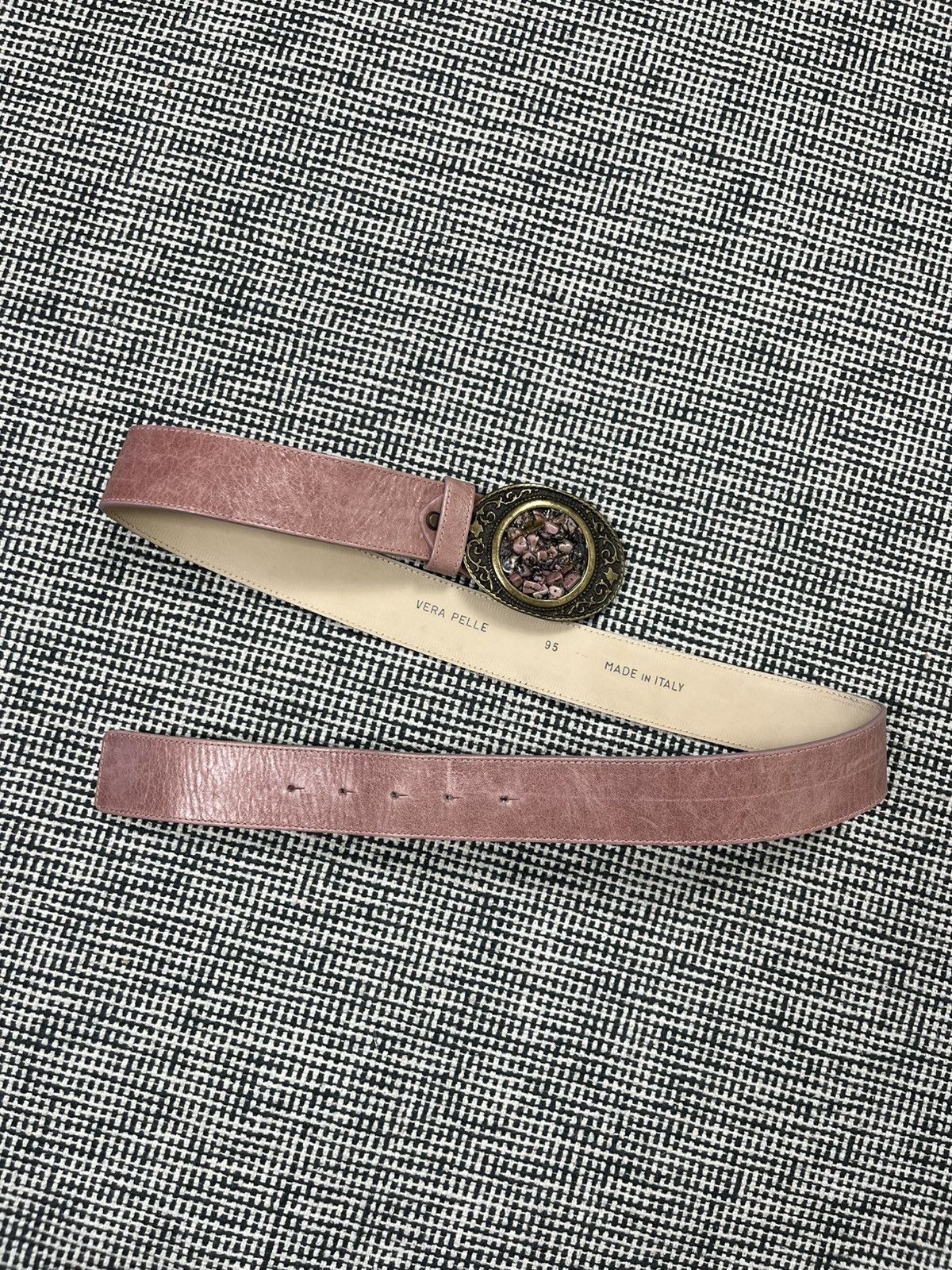 Vintage Vintage y2k pink crystals oversized buckle belt Size ONE SIZE - 3 Thumbnail