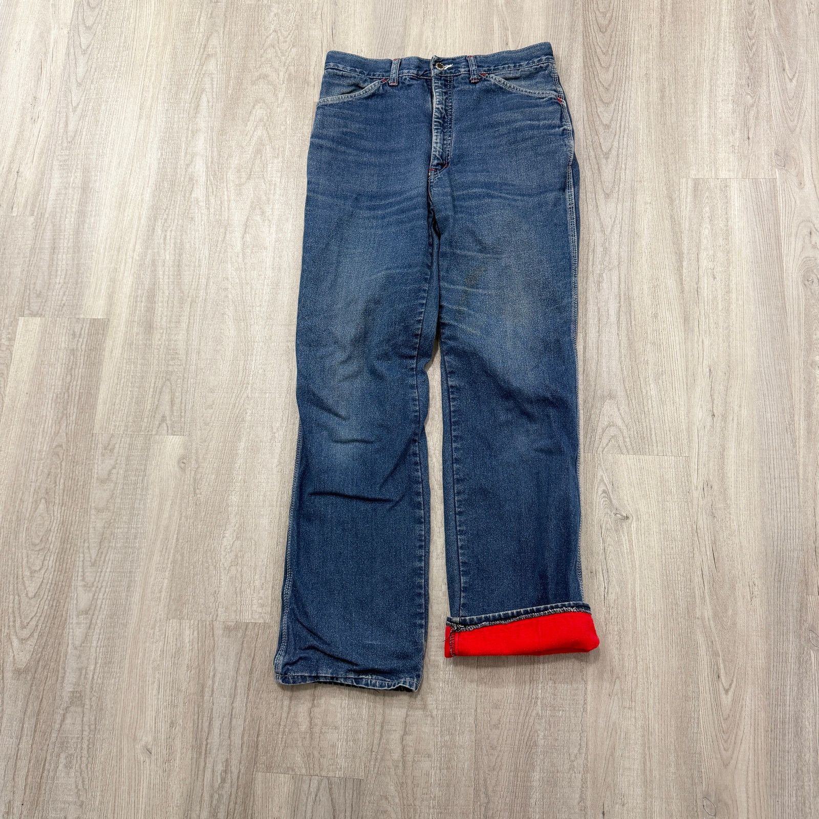 Vintage Vintage DRC Fleece Lined Jeans Men's 34 (Fits 34x31) Faded Size US 34 / EU 50 - 1 Thumbnail