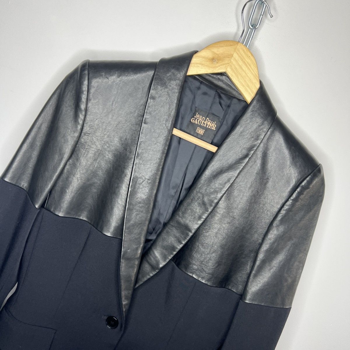 Jean Paul Gaultier JPG Women's Blazer Wool Jacket Leather
