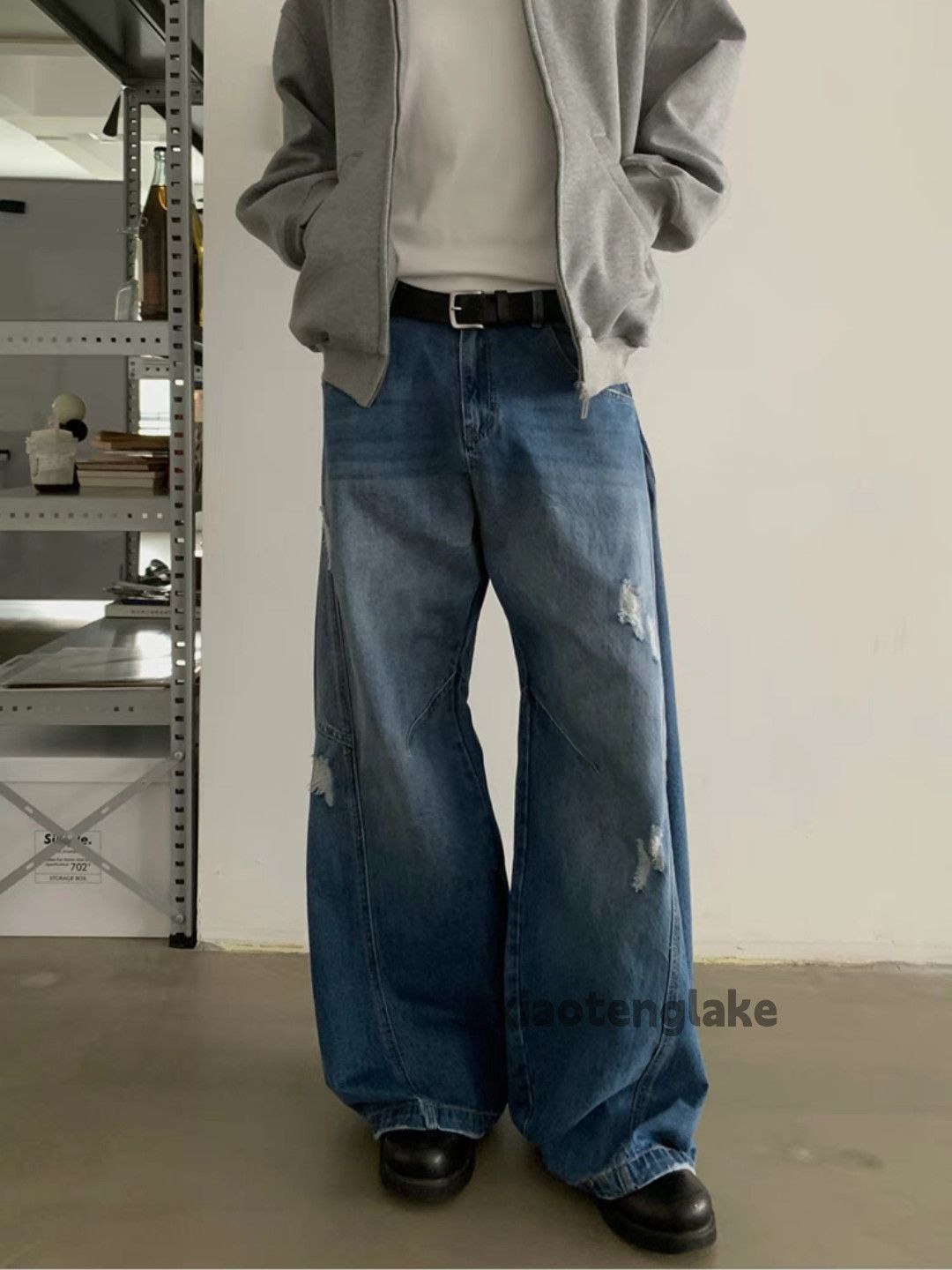 Jean × Vintage washed faded cleanfit yuppie bootcut damaged jeans Size US 30 / EU 46 - 8 Thumbnail