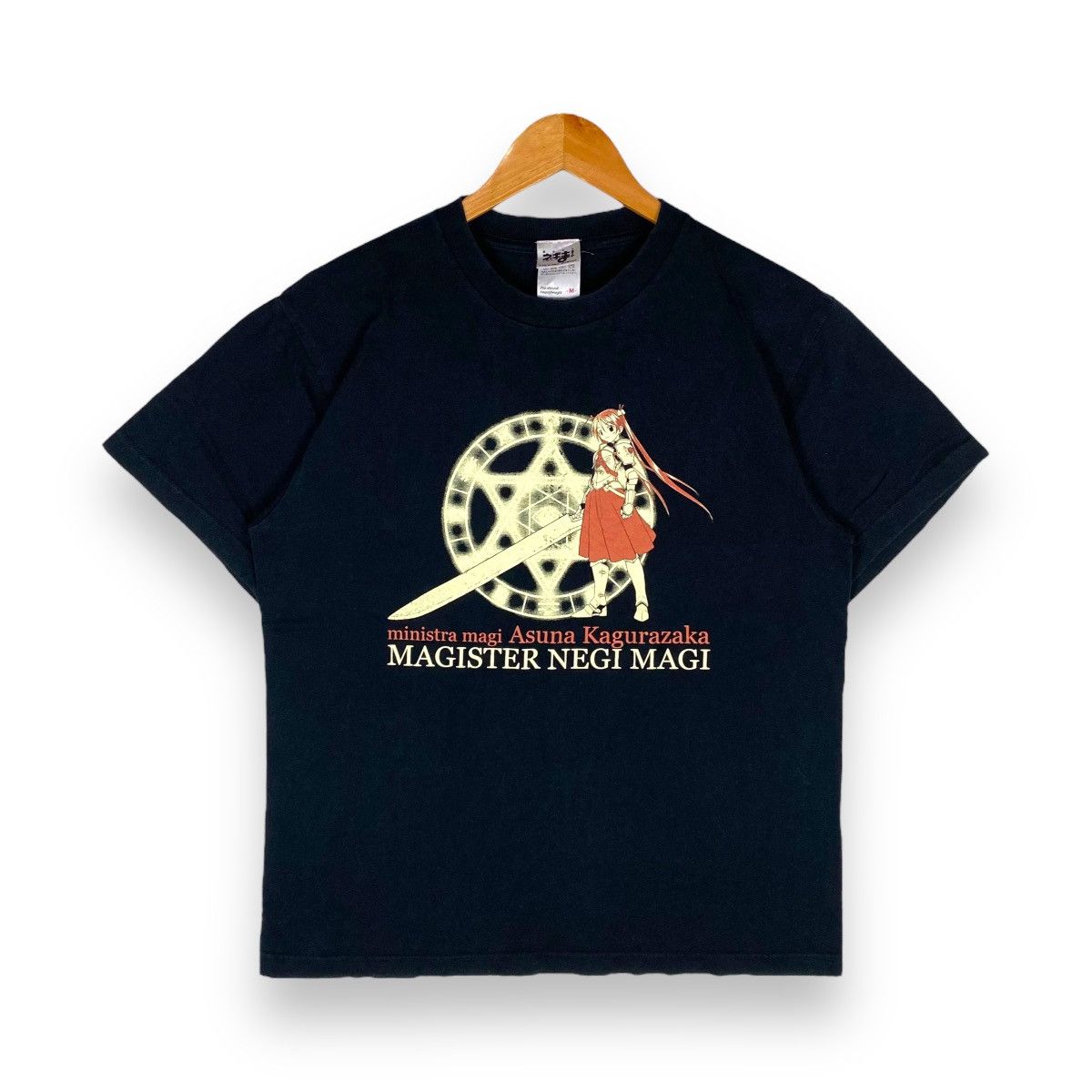 image of Anima x Vintage Negima Magister Negi Magi Asuna Kagurazaka Anime Tee in Black, Men's (Size Medium)