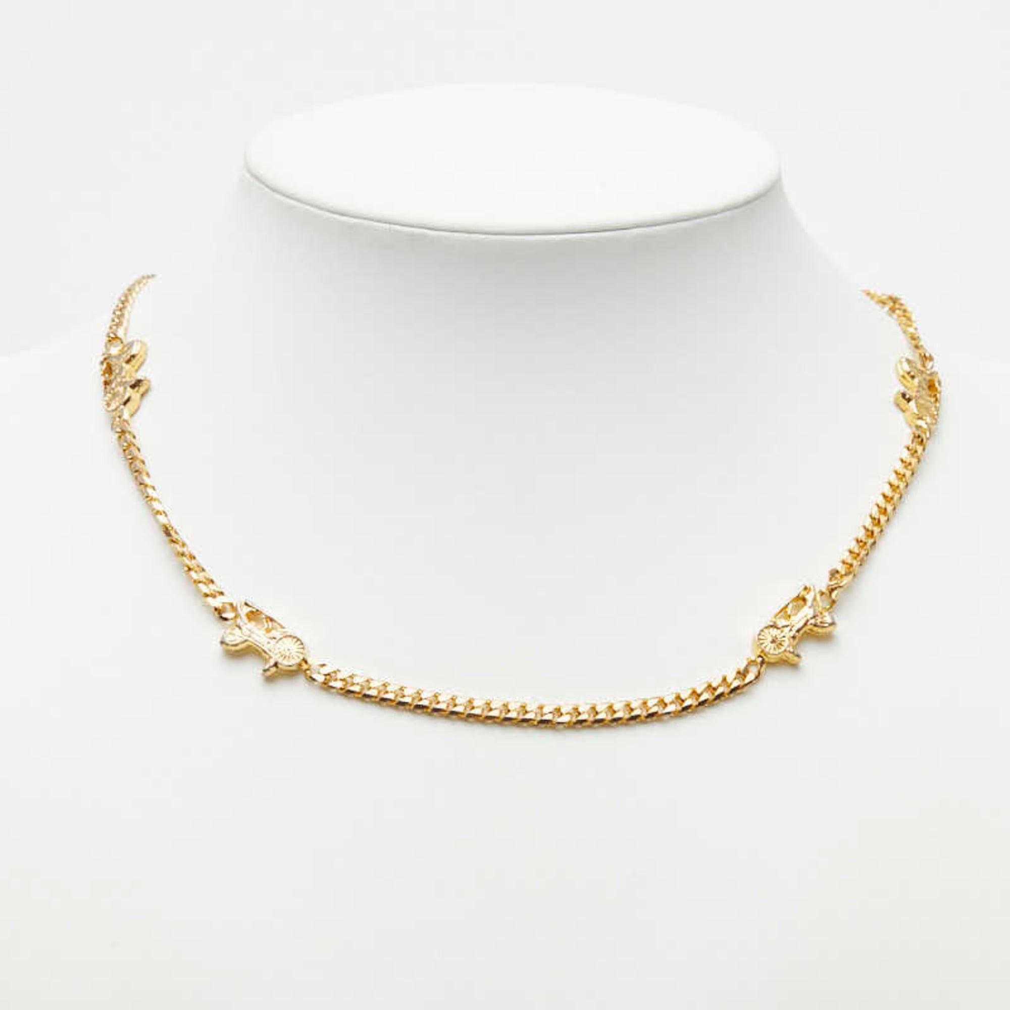 Celine Celine vintage horse-drawn carriage motif necklace, gold plated, for women. Size ONE SIZE - 1 Thumbnail
