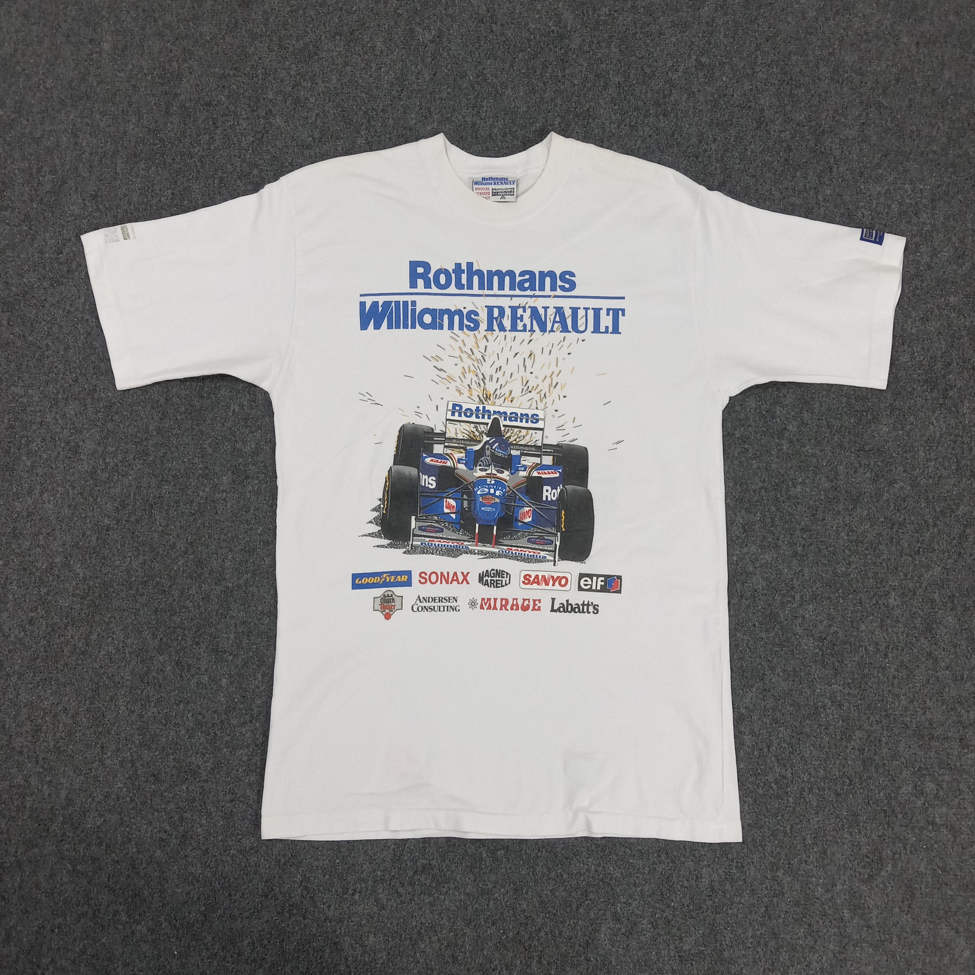 Vintage Rothmans Williams Renault Formula One Racing Tshirt Size US M / EU 48-50 / 2 - 1 Thumbnail