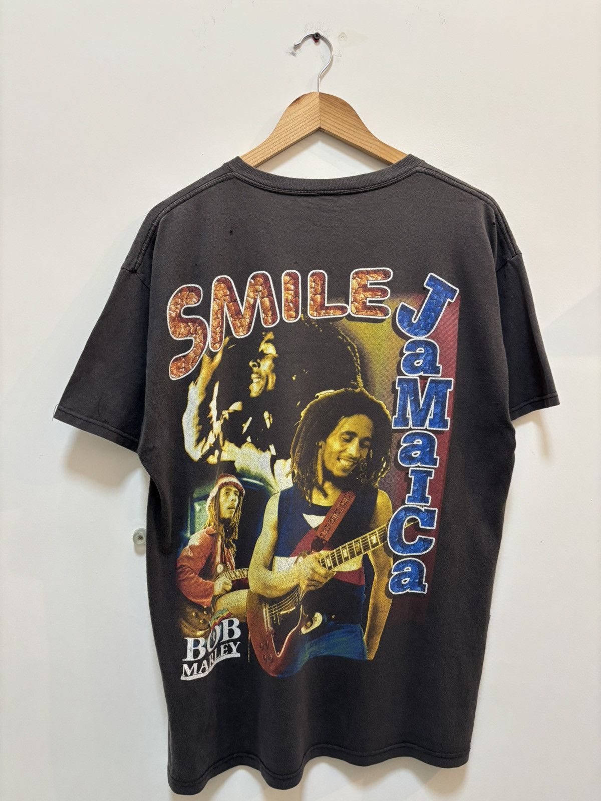 Band Tees Vintage 90's Bob Marley Smile Jamaica Rap Tee Size US L / EU 52-54 / 3 - 2 Thumbnail