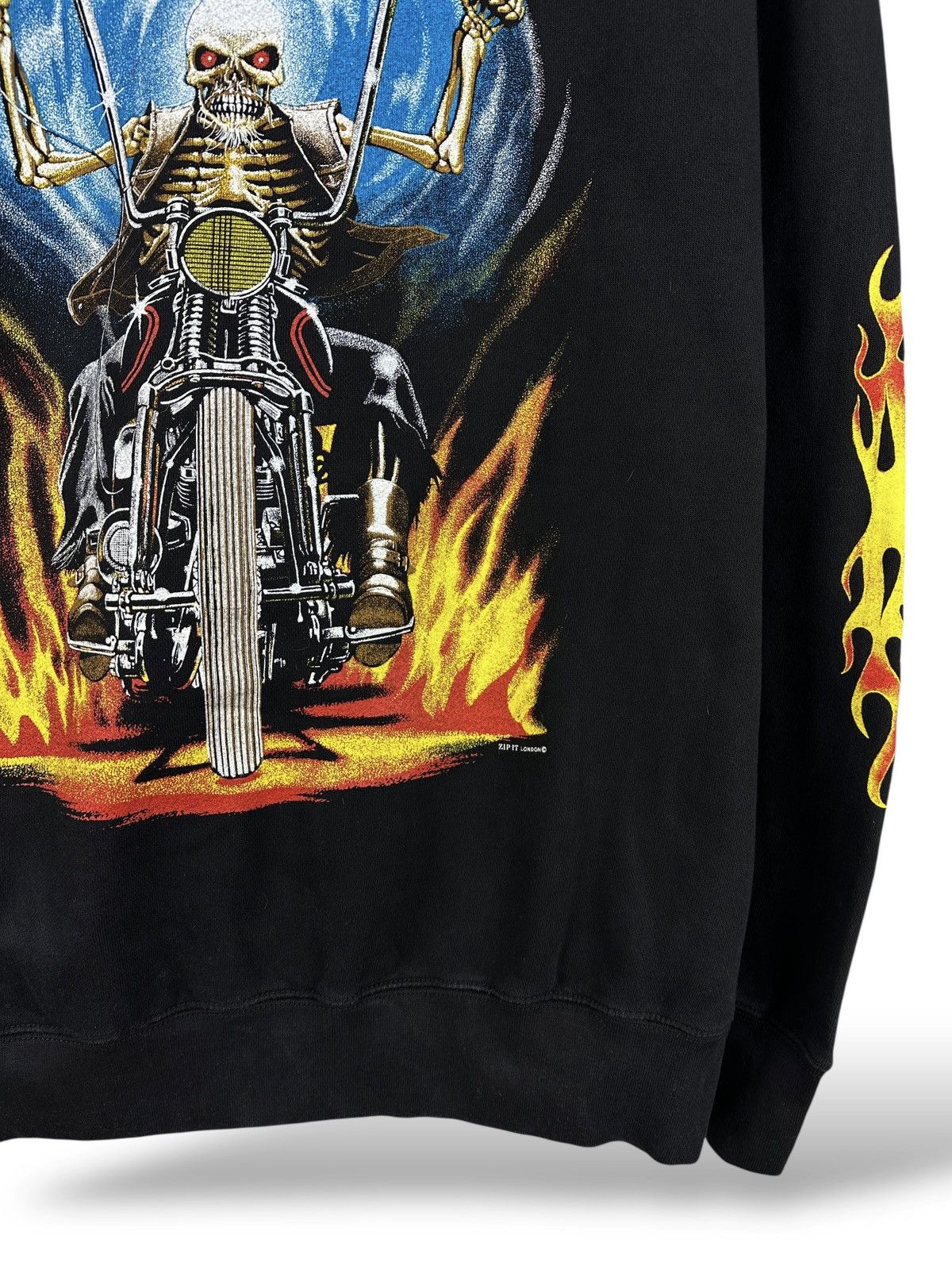 Other Vintage Skull Biker Flame Motorcycle Chopper Graphic Hoodie Size US XL / EU 56 / 4 - 4 Thumbnail