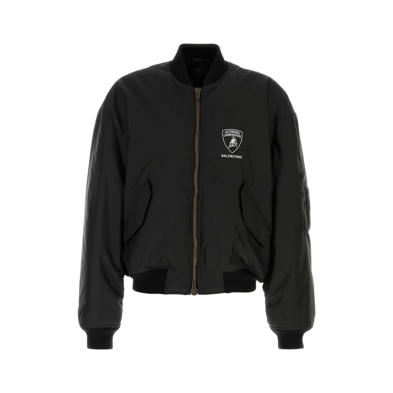BALENCIAGA X Automobili Lamborghini Black Nylon Bomber Jacke