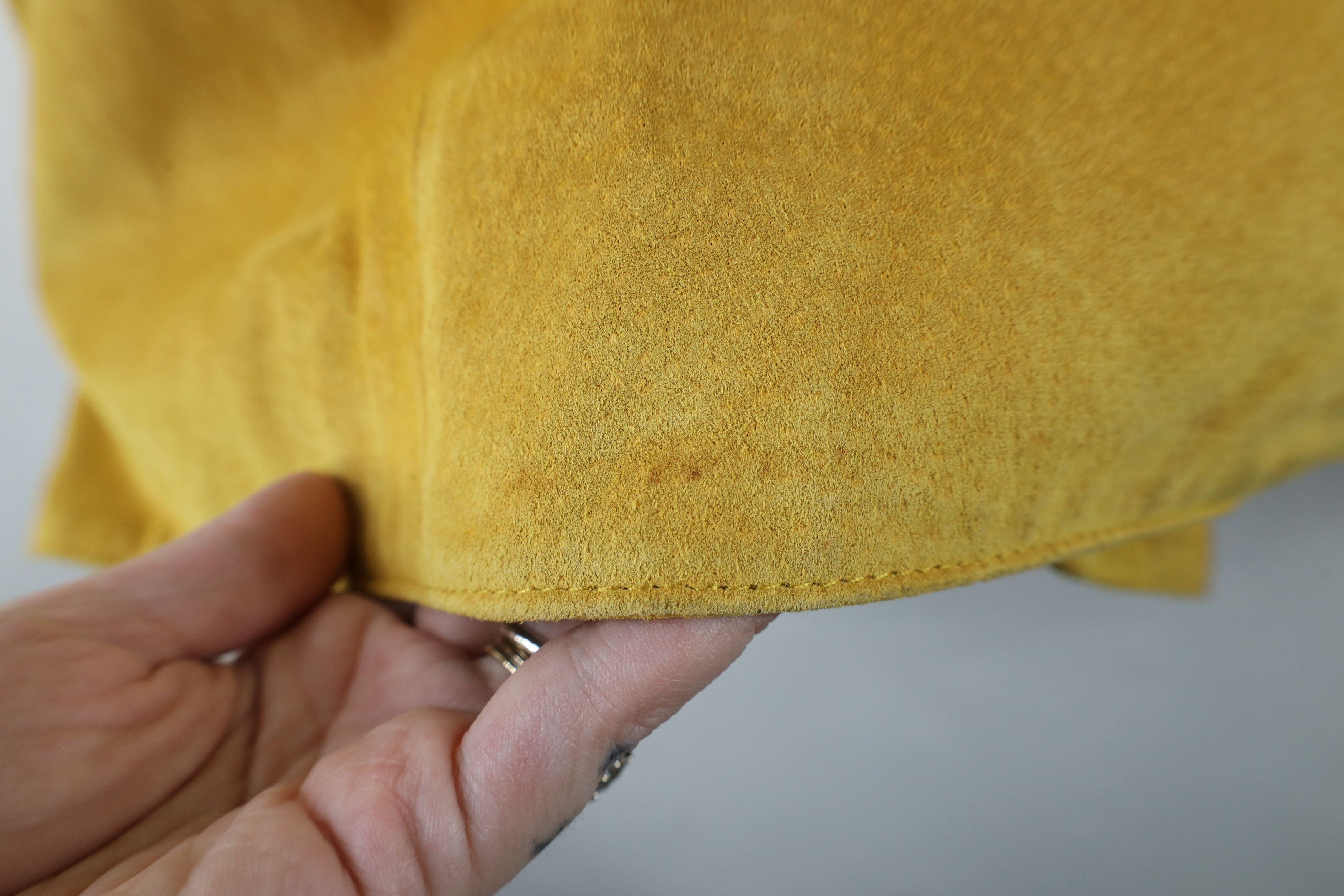 Vintage Vintage 90s Rockabilly Suede Leather Western Jacket Yellow Size L / US 10 / IT 46 - 11 Thumbnail