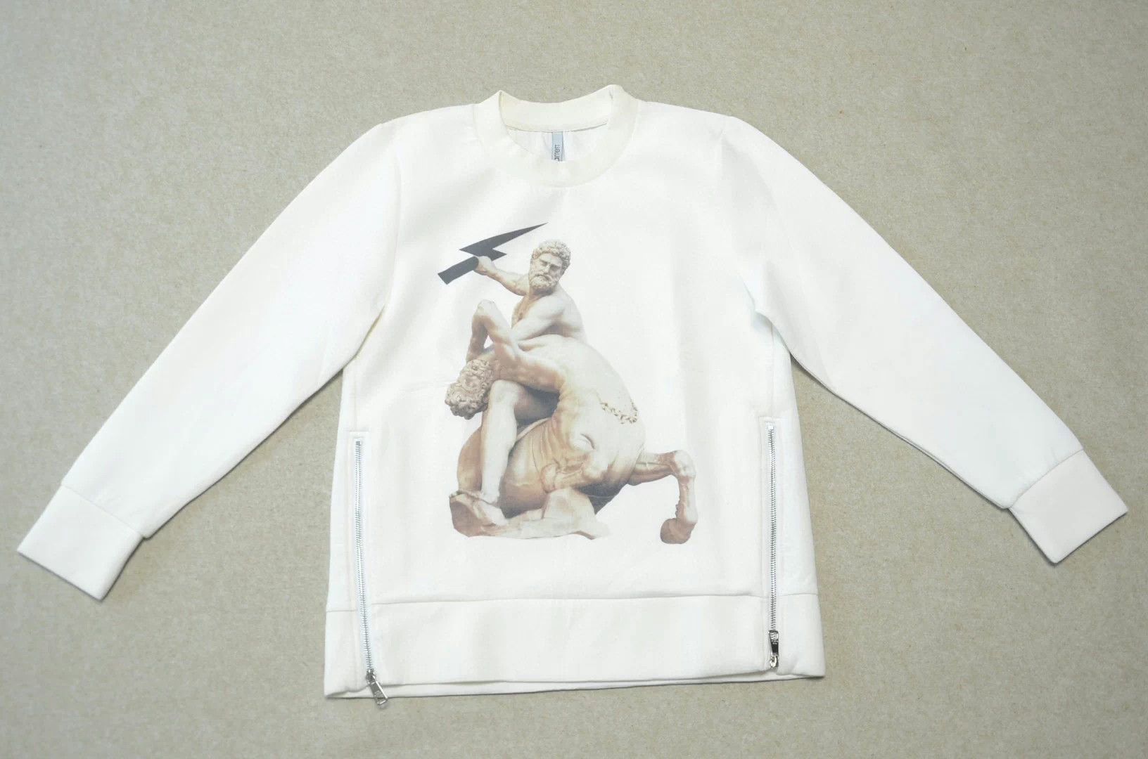 Neil Barrett Neil Barrett White Double-Zip Space Zeus Sweatshirt Size US M / EU 48-50 / 2 - 1 Thumbnail
