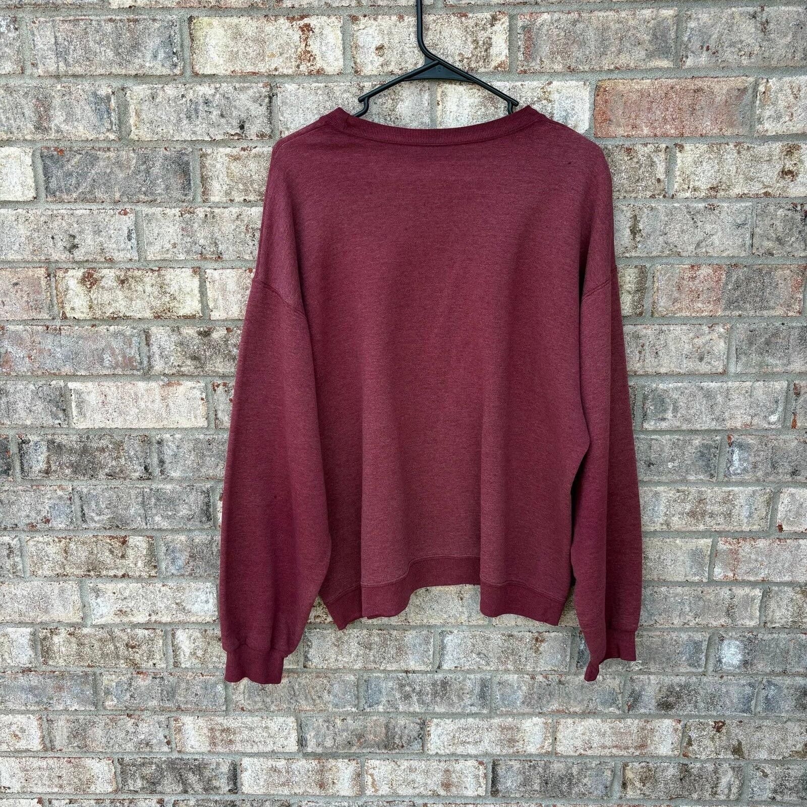 Hanes Vintage 90s faded maroon sweatshirt Size US XL / EU 56 / 4 - 4 Thumbnail