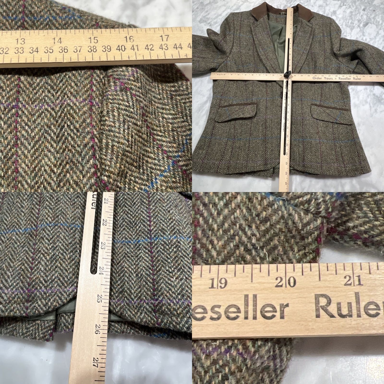 Harris Tweed VINTAGE Harris Tweed Blazer Coat Women’s UK 18 US 14 XL Herringbone Wool Lined Size XL / US 12-14 / IT 48-50 - 9 Thumbnail