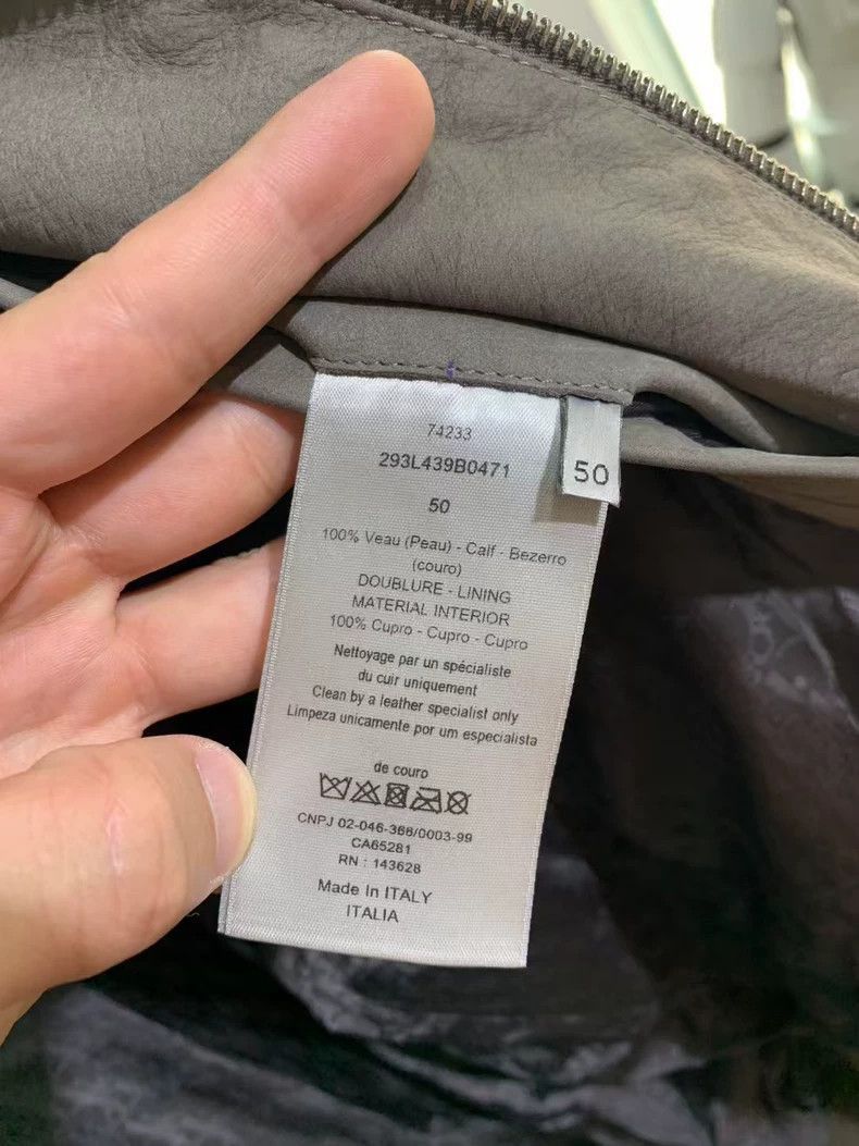 Dior Dior gray leather jacket Size US L / EU 52-54 / 3 - 3 Thumbnail