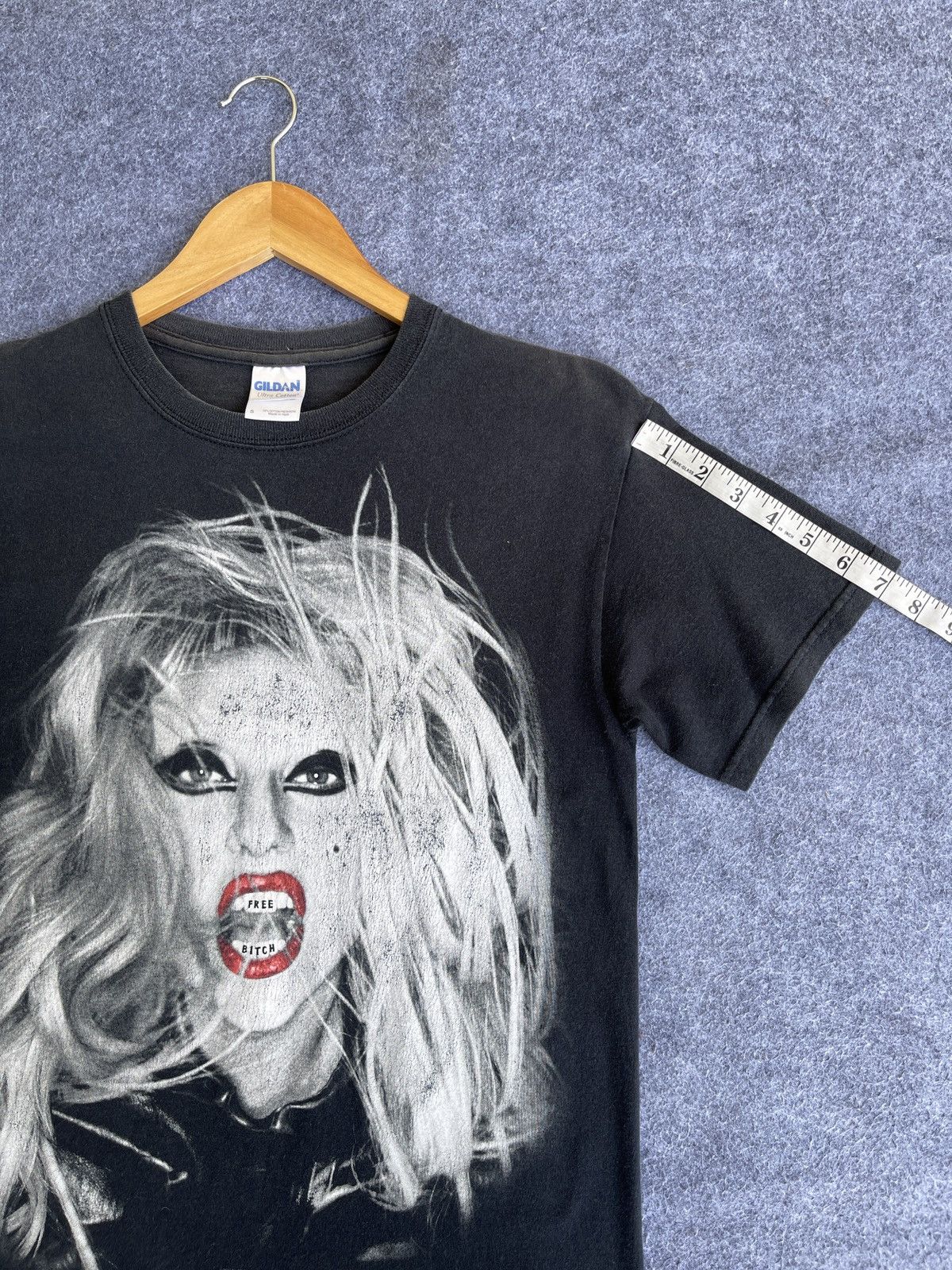 Last Drop🔥Rare🔥SUN FADED Lady Gaga Free Bitch T Shirt